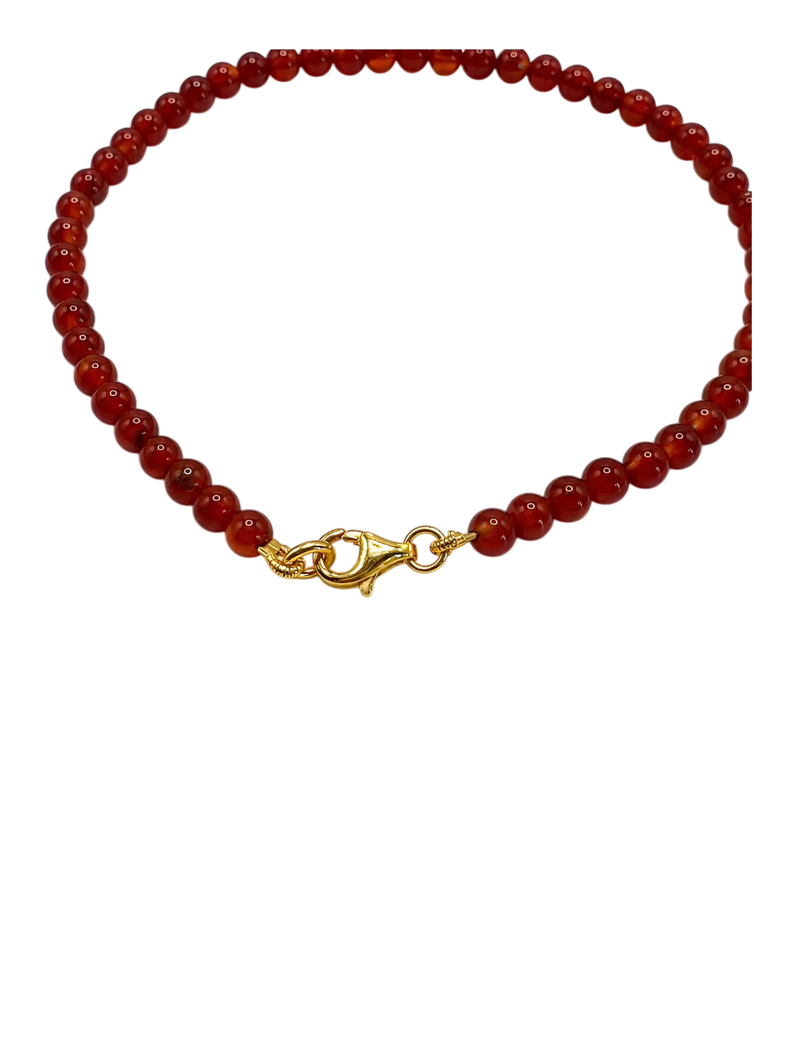 Jane Koenig - Bead anklet Carnelian - 18 carat goldplated sterlingsilver - 1