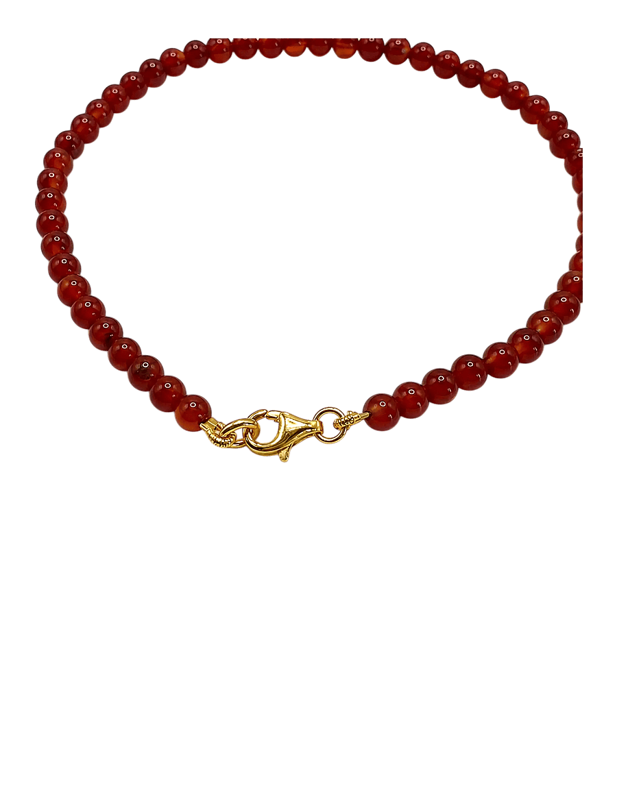 Jane Koenig - Bead anklet Carnelian - 18 carat goldplated sterlingsilver - 1