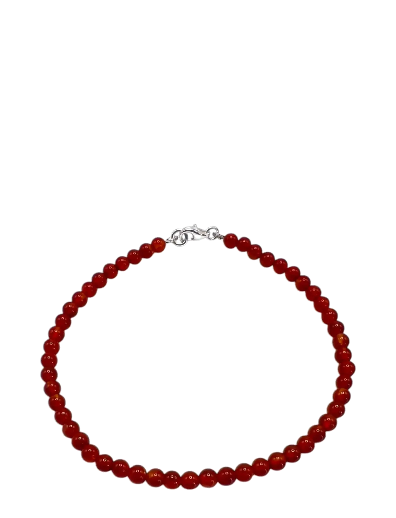 Jane Koenig Bead anklet Carnelian - Łańcuszek na kostkę - STERLINGSILVER / red