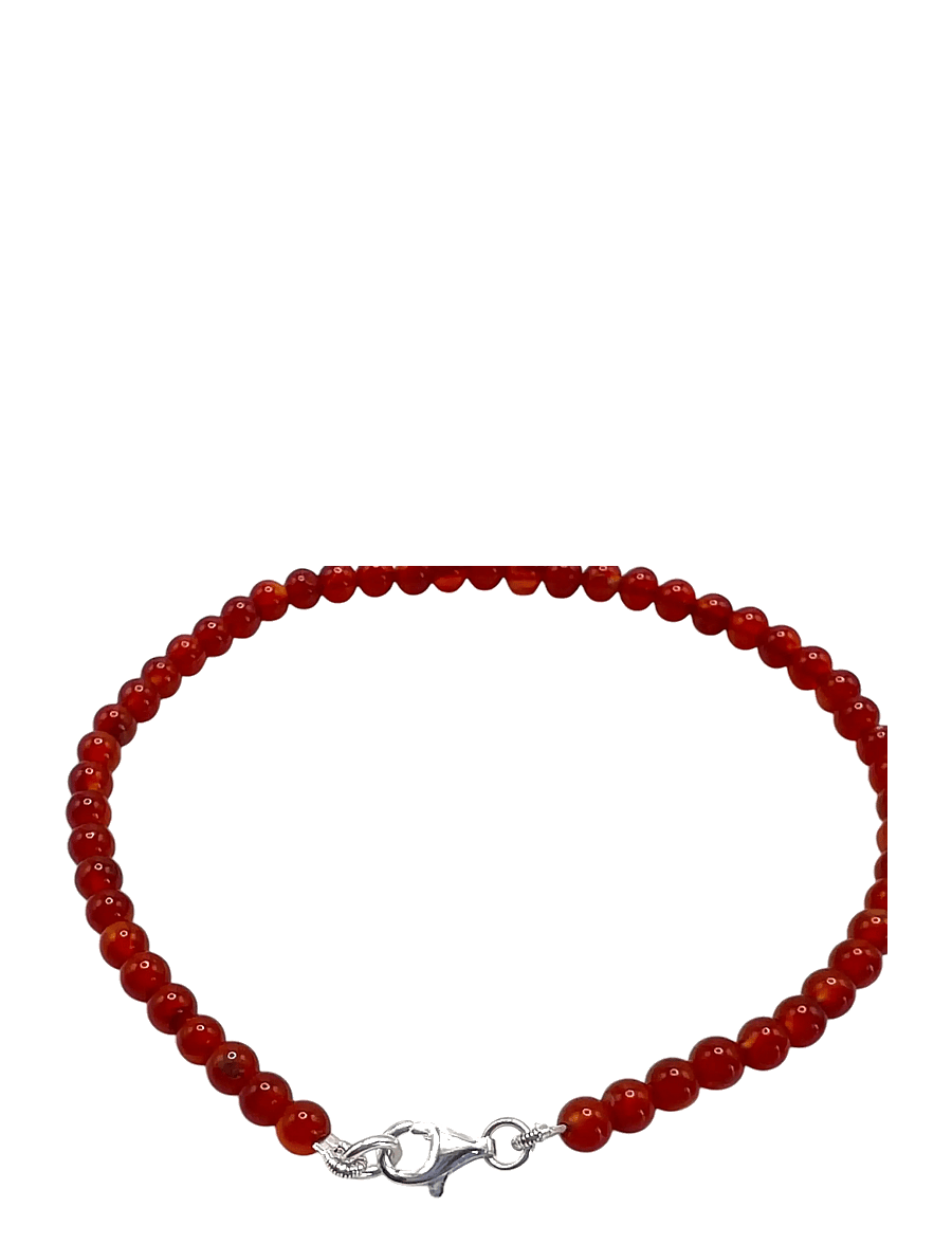 Jane Koenig - Bead anklet Carnelian - sterlingsilver - 1