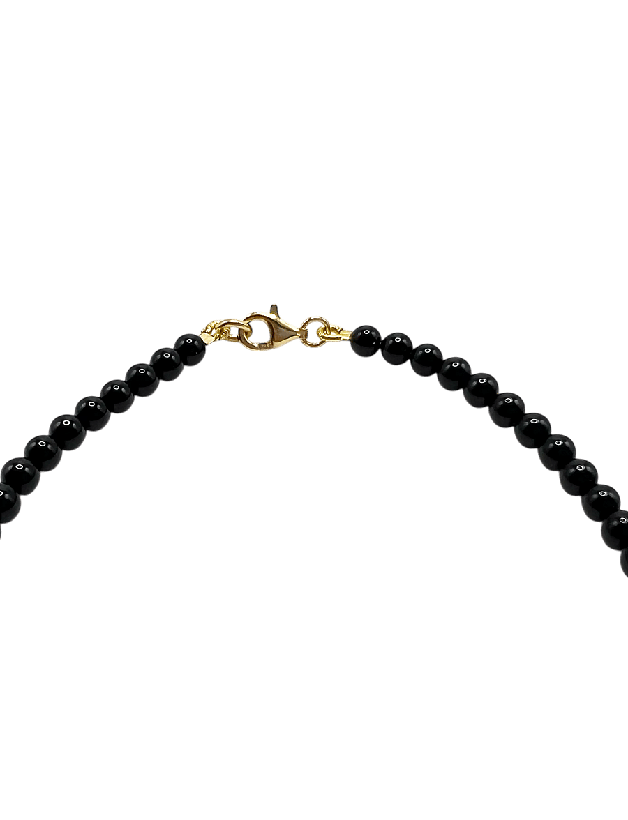 Jane Koenig - Bead anklet Onyx - 18 carat goldplated sterlingsilver - 1