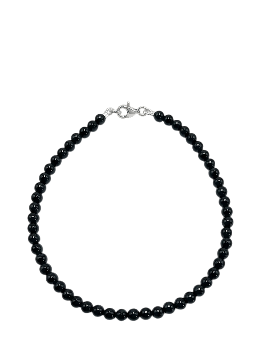 Jane Koenig - Bead anklet Onyx - sterlingsilver - 0