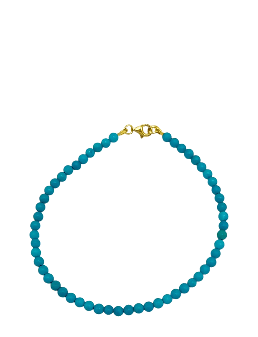 Jane Koenig - Bead anklet Turquoise - 18 carat goldplated sterlingsilver - 0