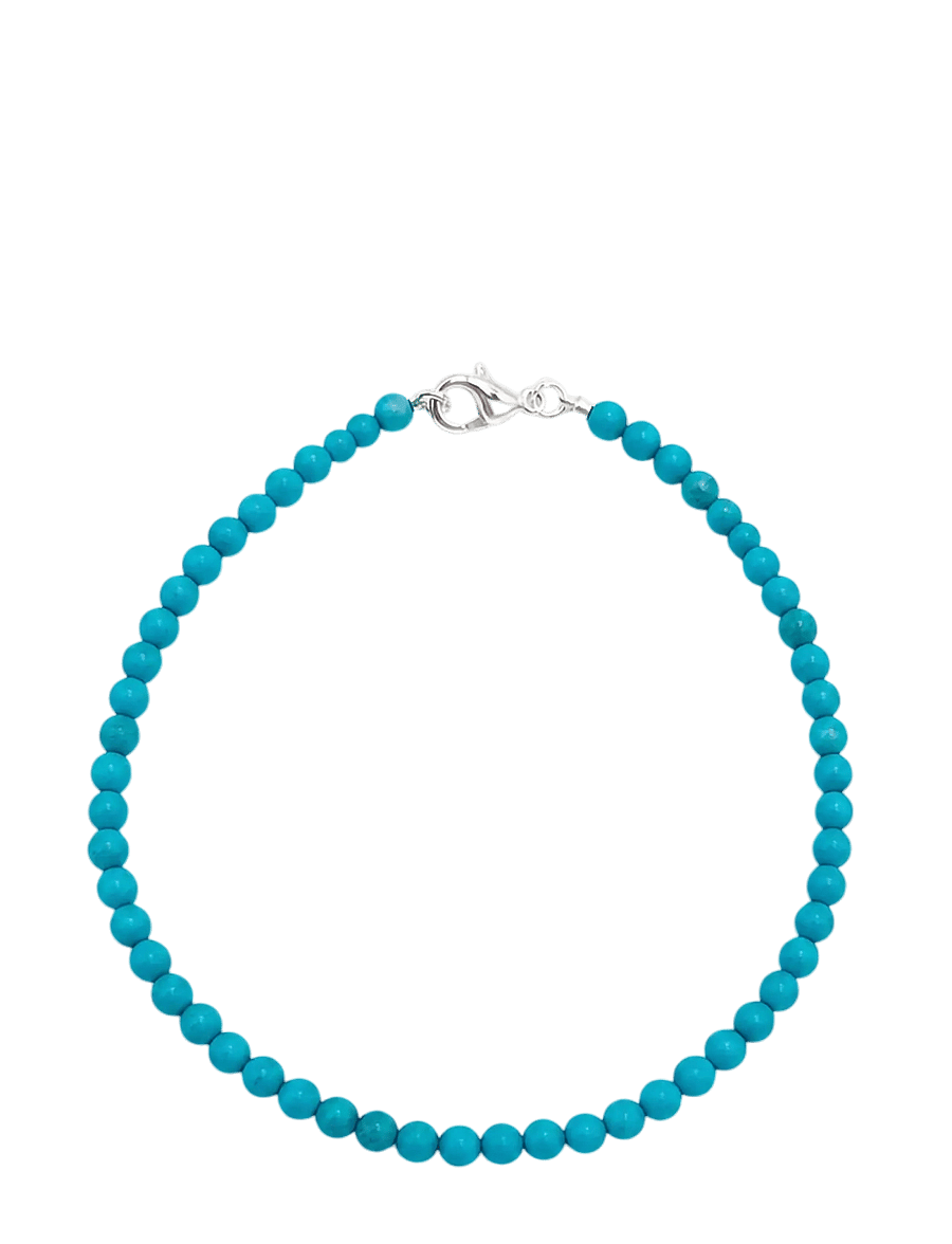 Jane Koenig - Bead anklet Turquoise - sterlingsilver - 0