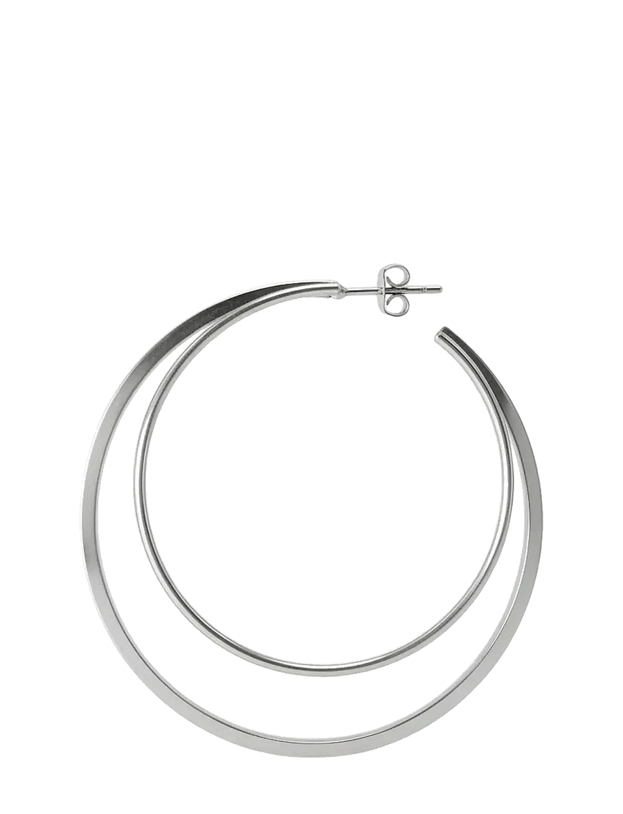 Jane Koenig - Big Double Olympia Hoop - lanko formos auskarai - silver - 2