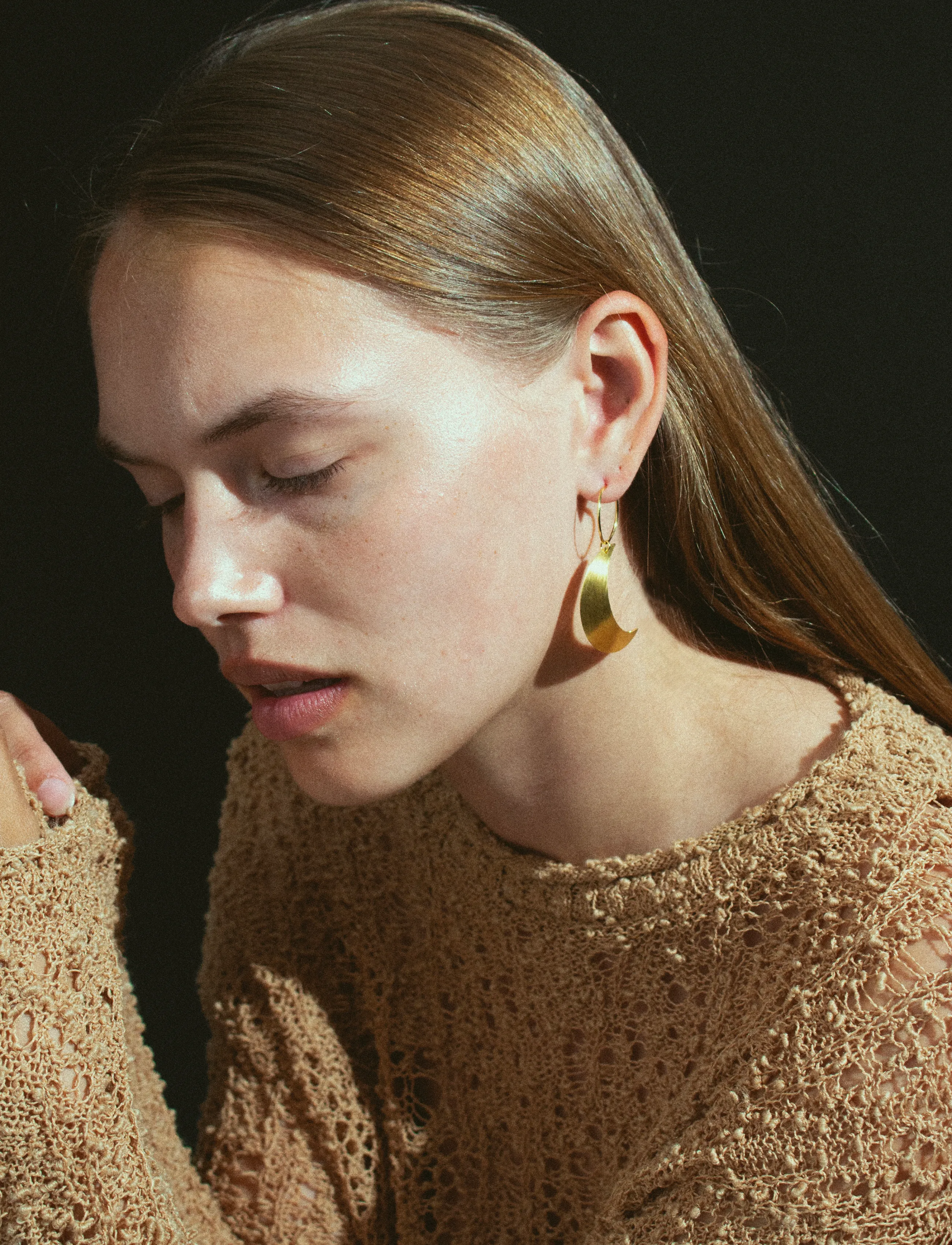 Jane Koenig Big Half Moon Creole, One Size, Gold, Øreringe > Øreringe Med Vedhæng, Dame