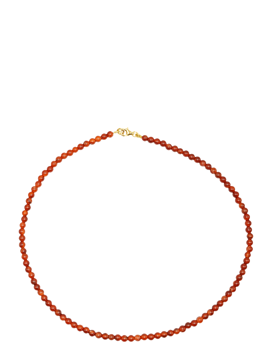 Jane Koenig - Bead necklace Carnelian - 18 carat goldplated sterlingsilver - 0