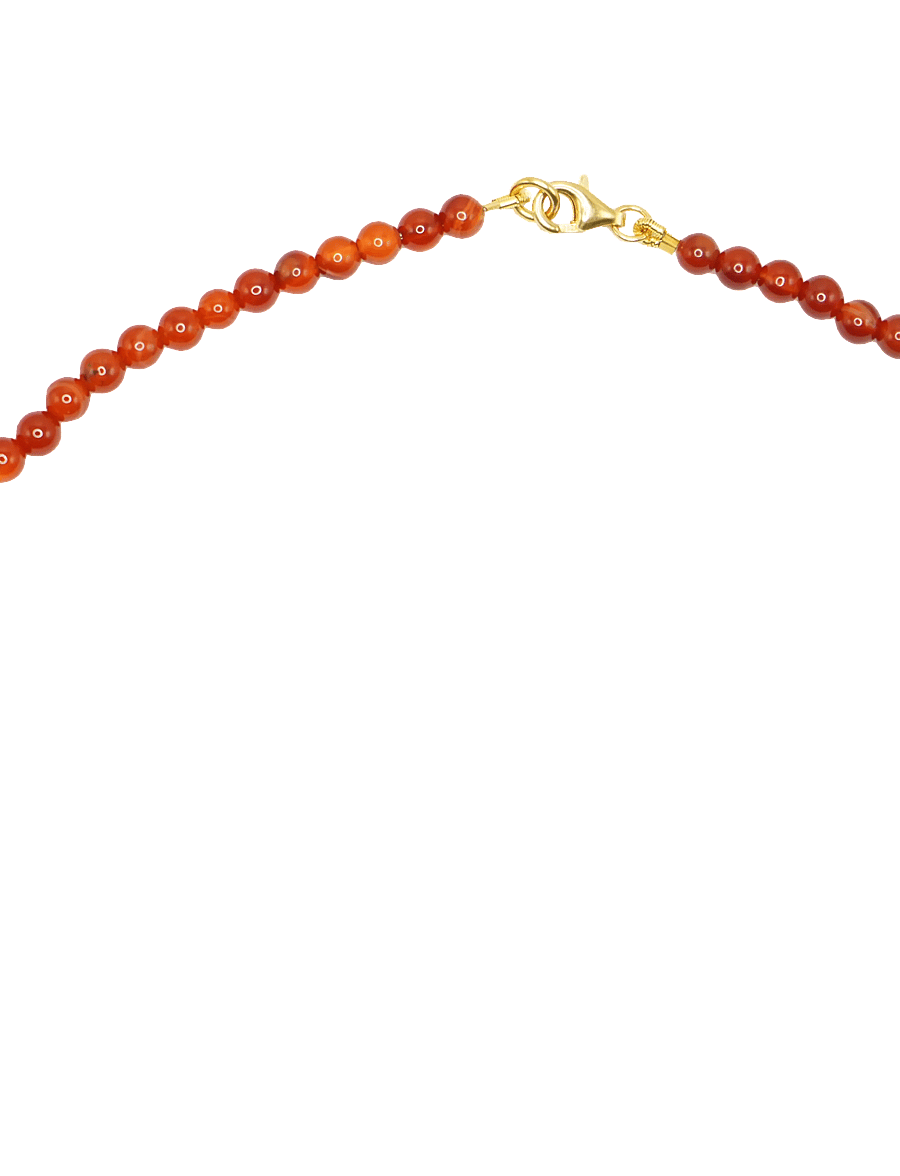 Jane Koenig - Bead necklace Carnelian - 18 carat goldplated sterlingsilver - 1