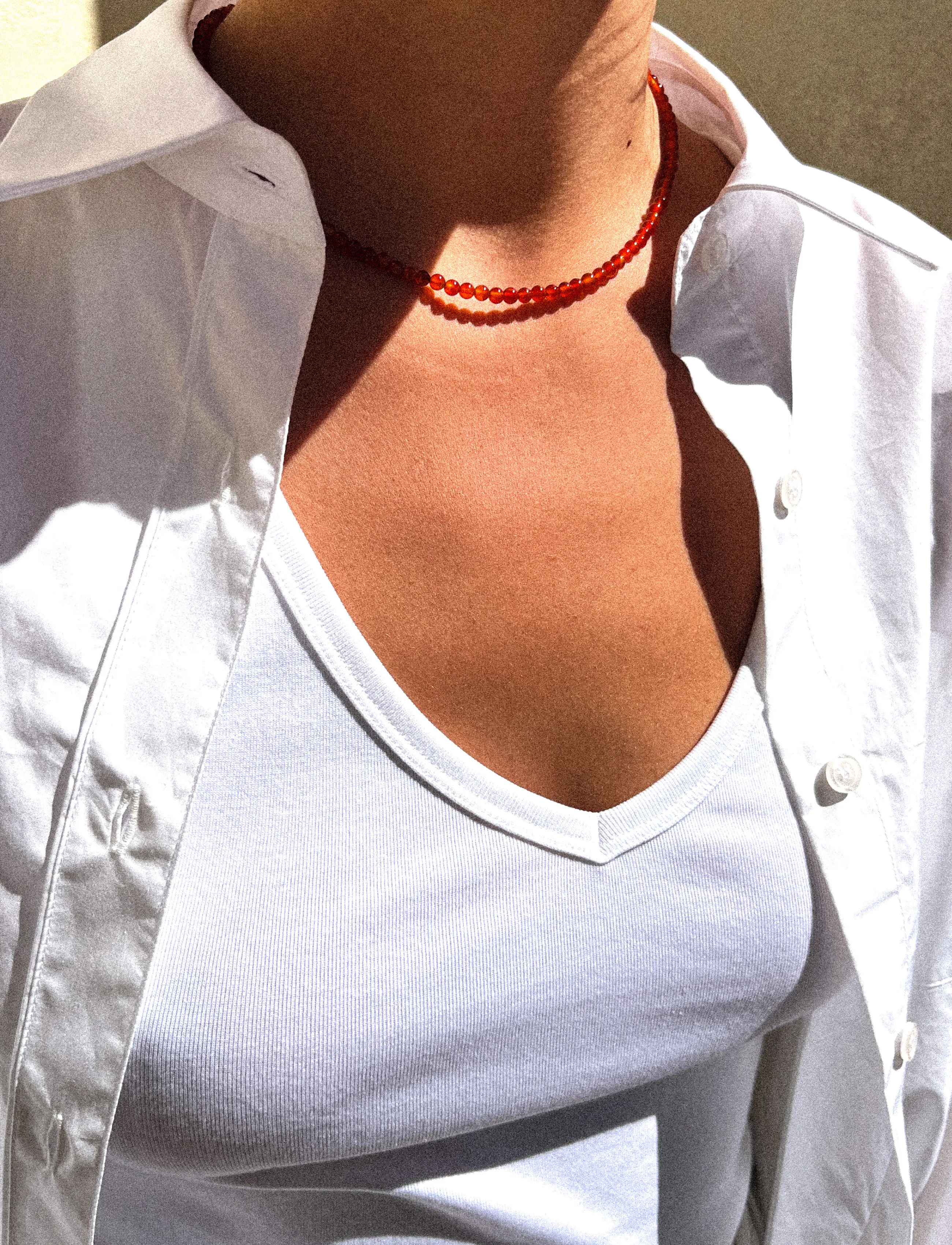Jane Koenig Bead necklace Carnelian - Jane Koenig - STERLINGSILVER / red