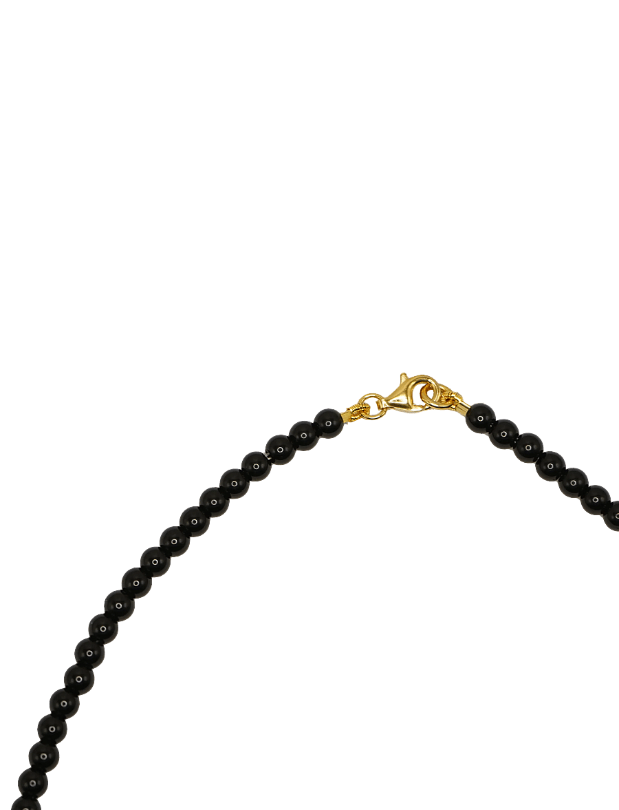 Jane Koenig - Bead necklace Onyx - 18 carat goldplated sterlingsilver - 1