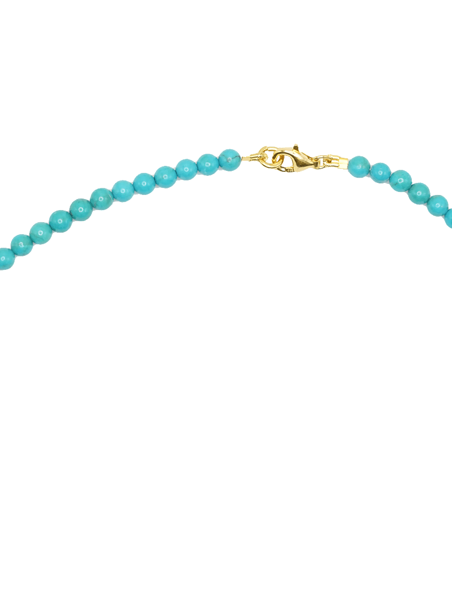 Jane Koenig - Bead necklace Turquoise - 18 carat goldplated sterlingsilver - 1