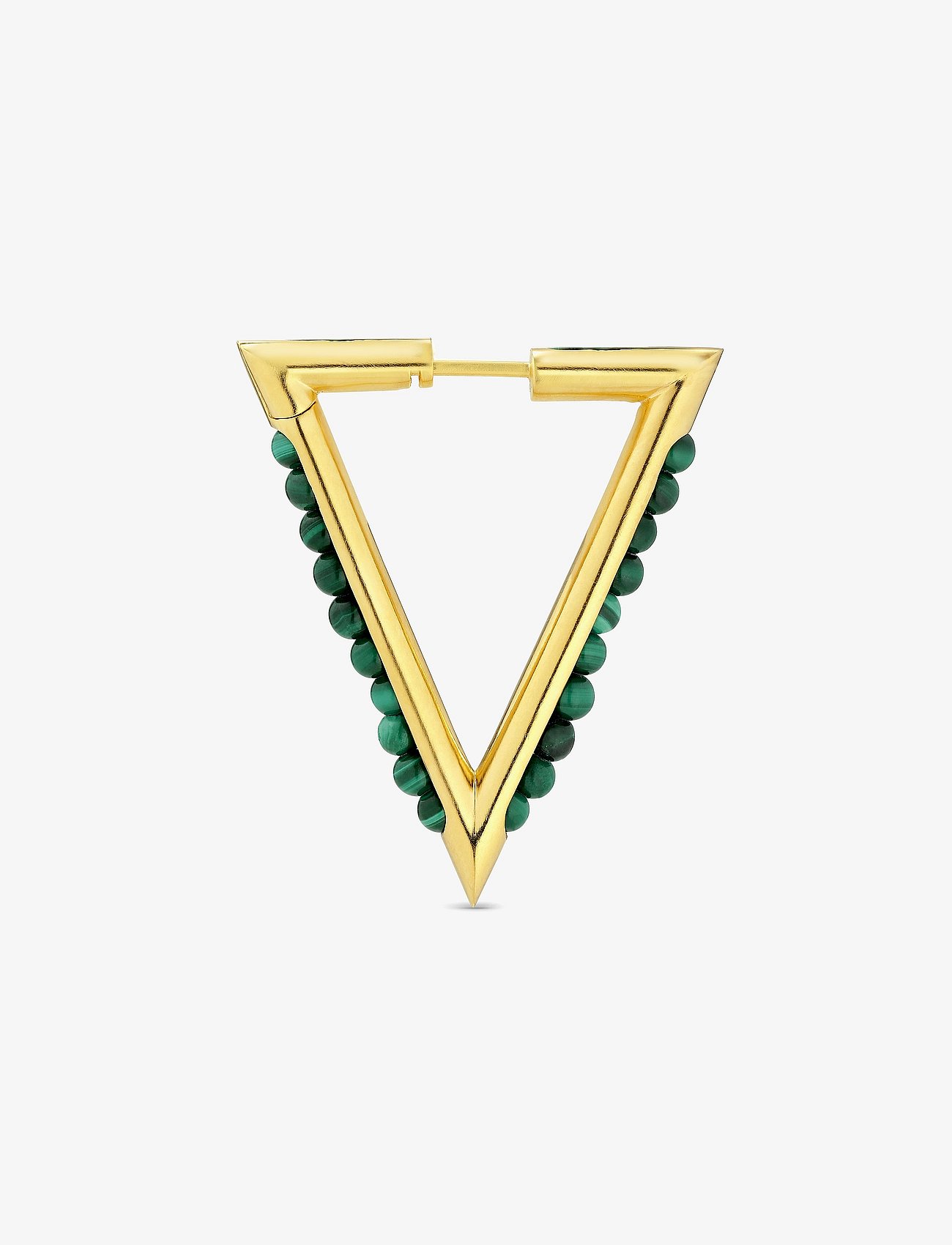 Bermuda Malachite Earring, gold-plated sterling silver