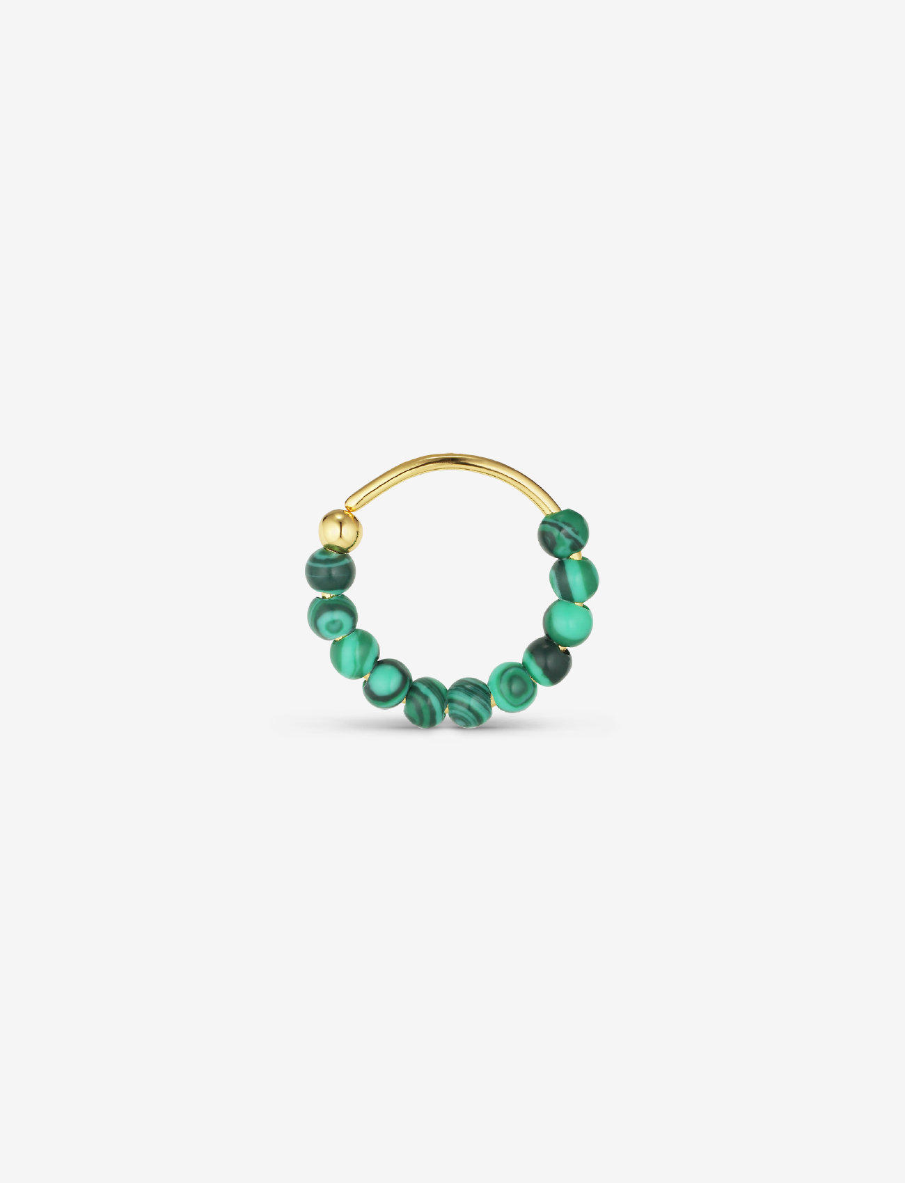 Jane Koenig - Bermuda Malachite Twist, gold-plated sterling silver - enskilt örhänge - gold - 0
