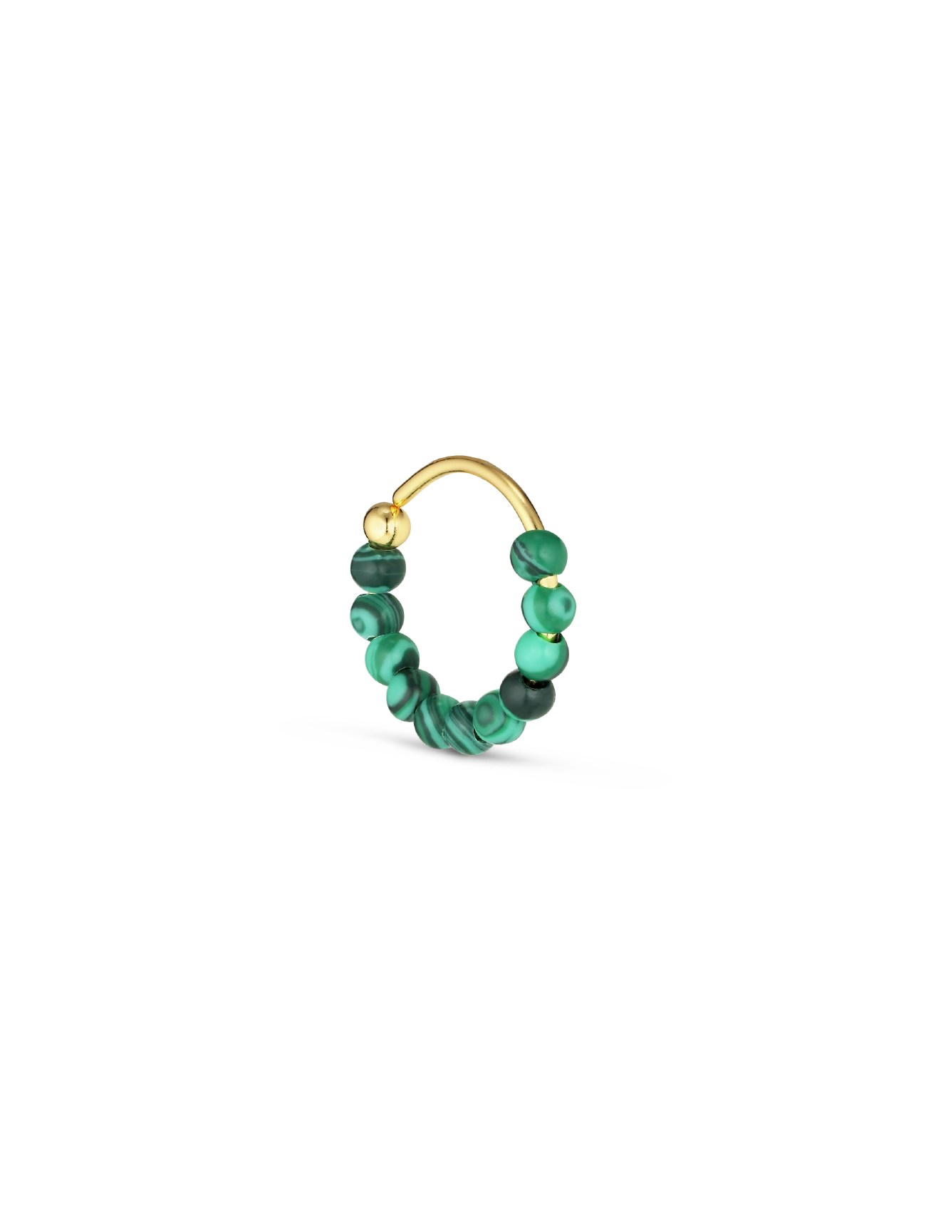 Jane Koenig - Bermuda Malachite Twist, gold-plated sterling silver - enskilt örhänge - gold - 1