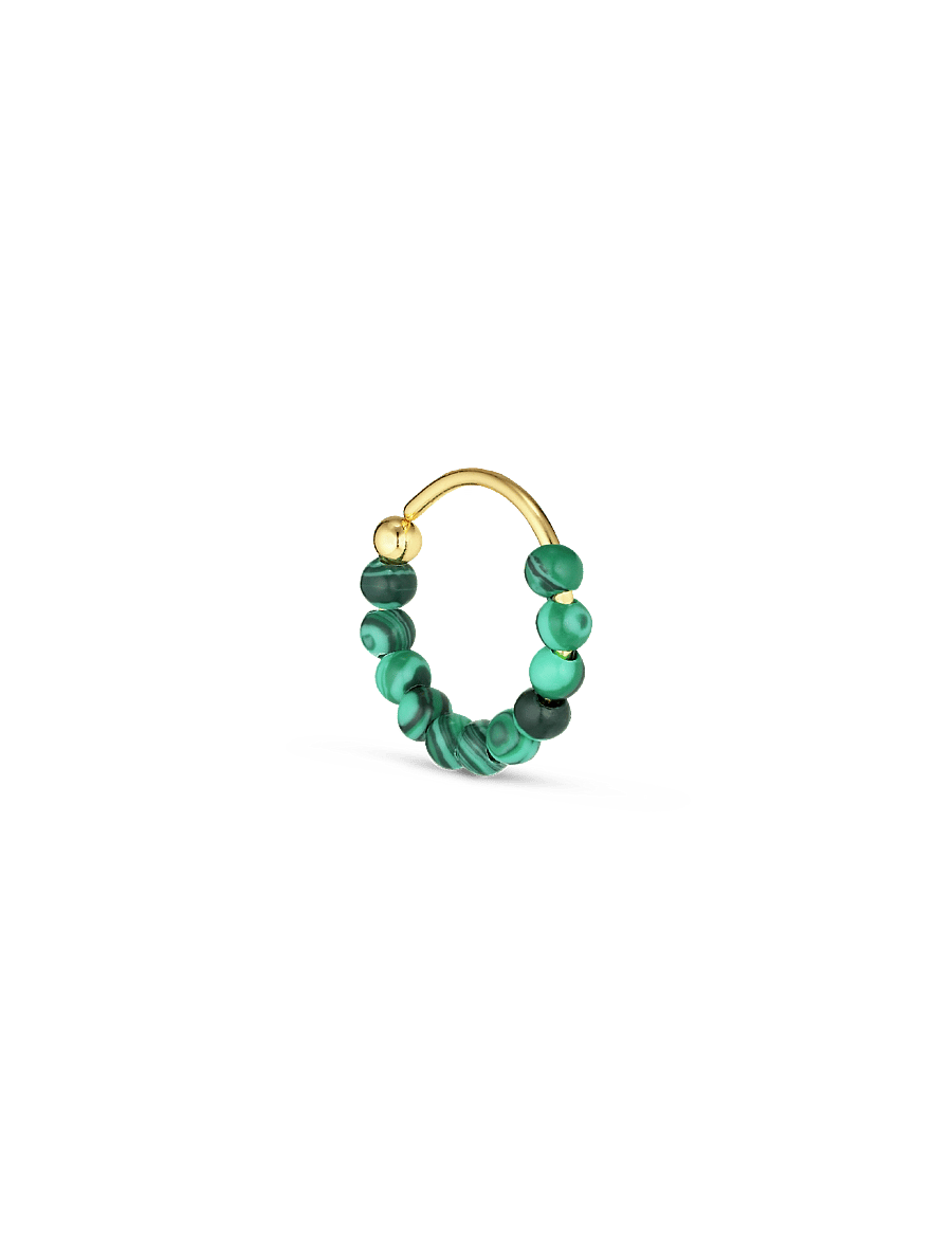 Jane Koenig - Bermuda Malachite Twist, gold-plated sterling silver - yhden pakkauksen korvakoru - gold - 1