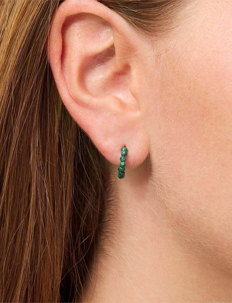 Jane Koenig - Bermuda Malachite Twist, gold-plated sterling silver - einzelner ohrring - gold - 0