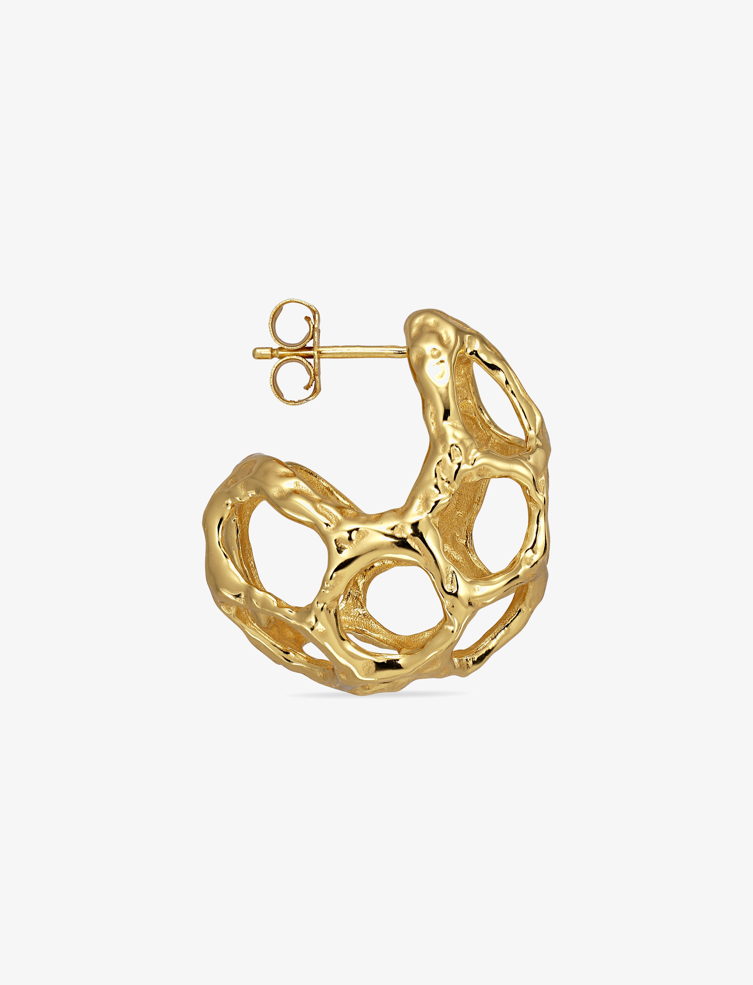 Jane Koenig Chunky Space Earring (Pair), One Size, Earrings, Gold - Hoops, Frauen