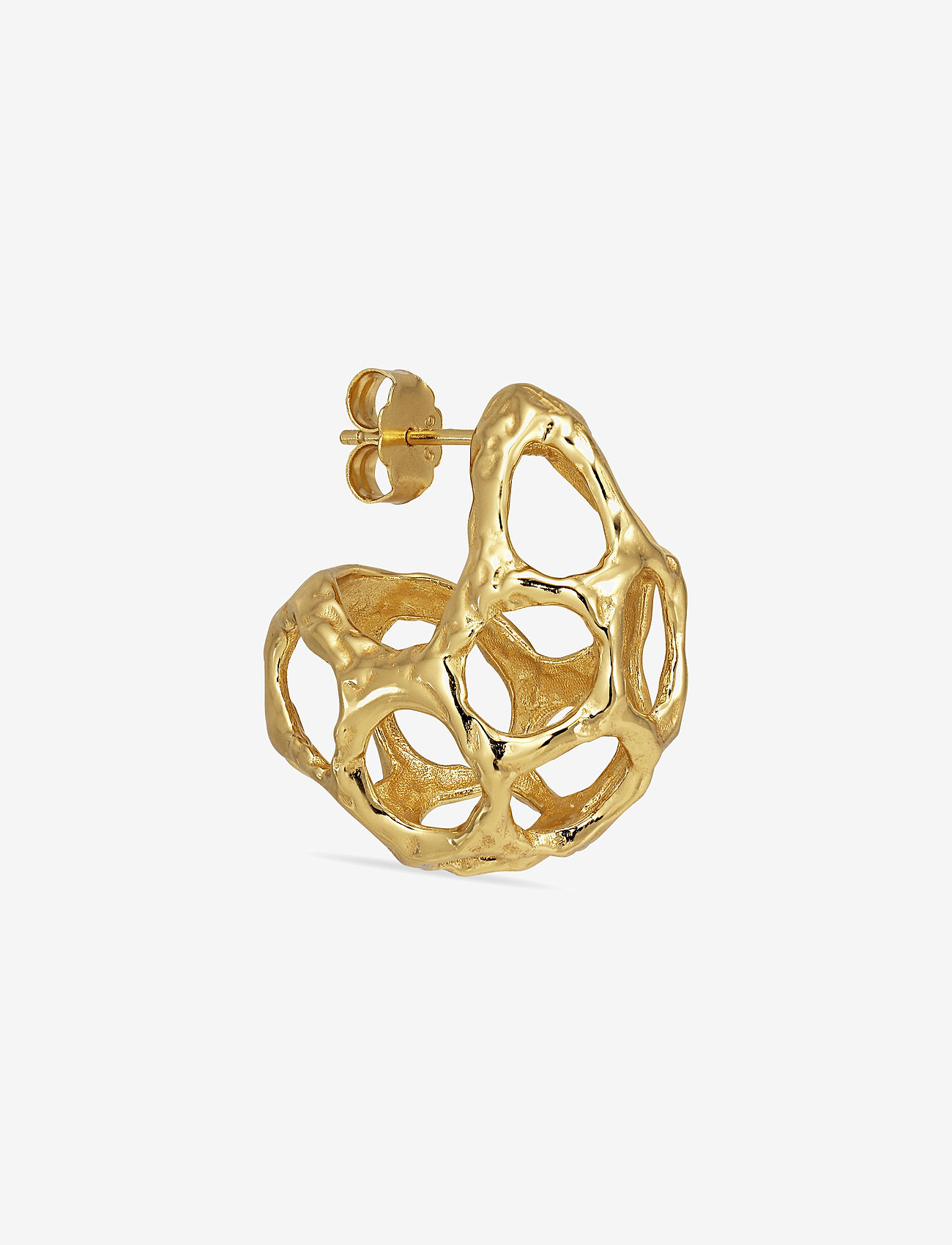 Jane Koenig - Chunky Space Earring (Pair) - creoler & hoops - gold - 1