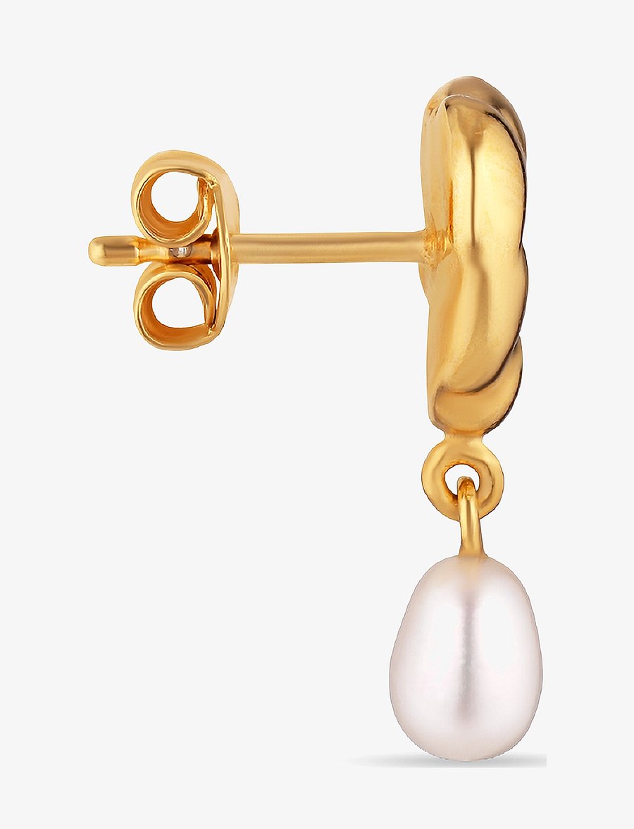 Jane Koenig - Drippy Earstud with Pearl Pendant - perlenohrringe - gold - 1