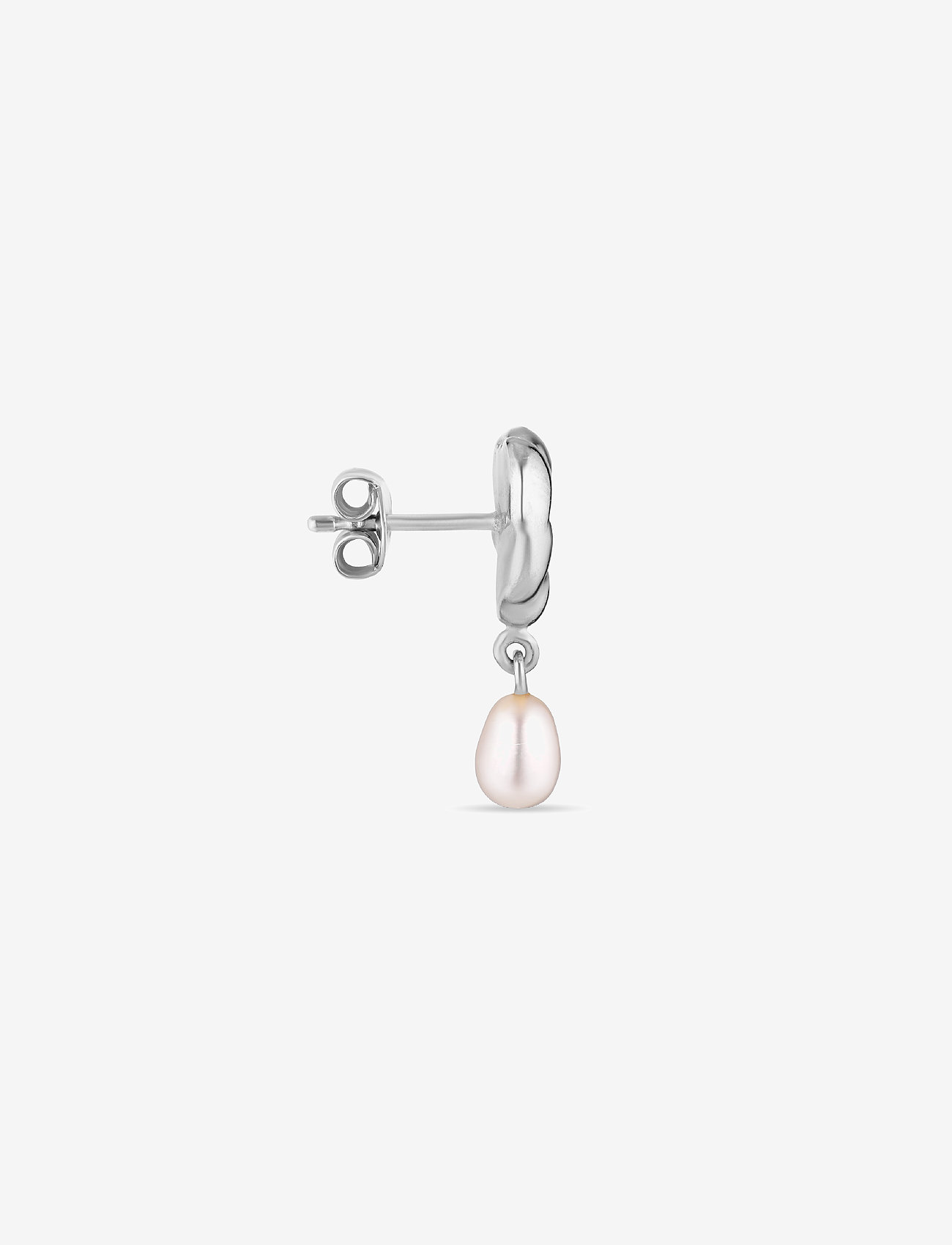 Jane Koenig - Drippy Earstud with Pearl Pendant - perleøreringe - silver - 1