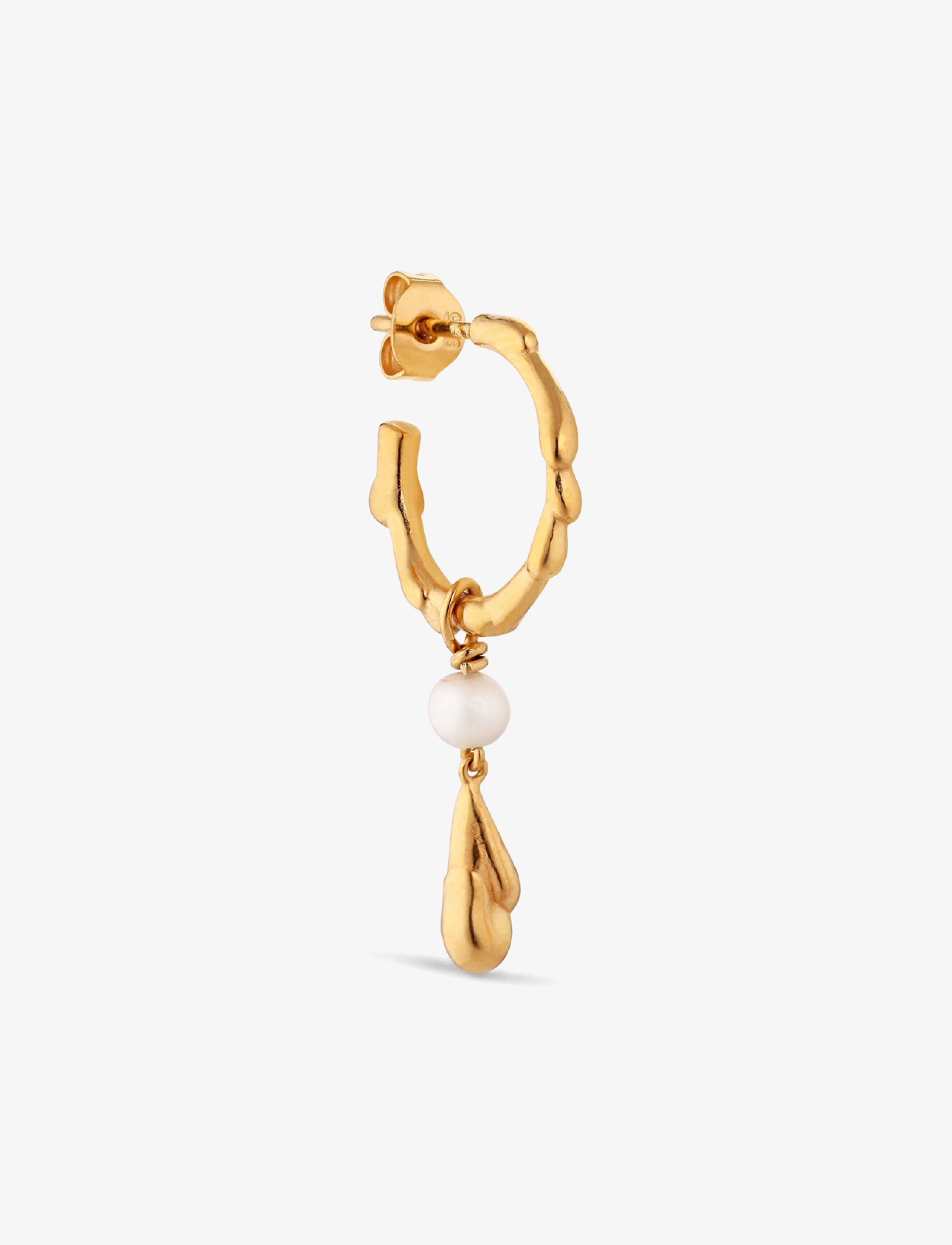 Jane Koenig - Drippy Hoop with Pearl Drop - perlueyrnalokkar - gold - 1