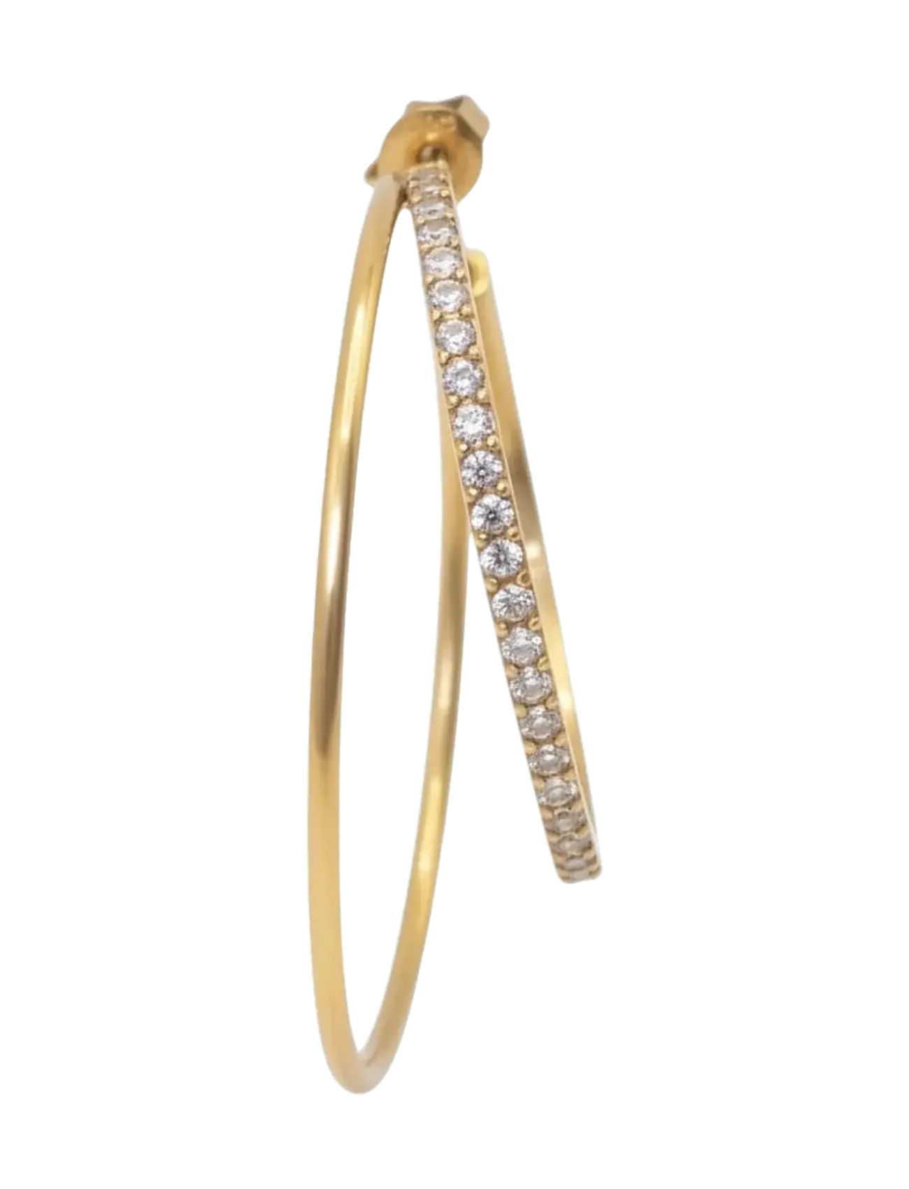Jane Koenig - Double Olympia Hoop with Stones - lanko formos auskarai - gold - 1