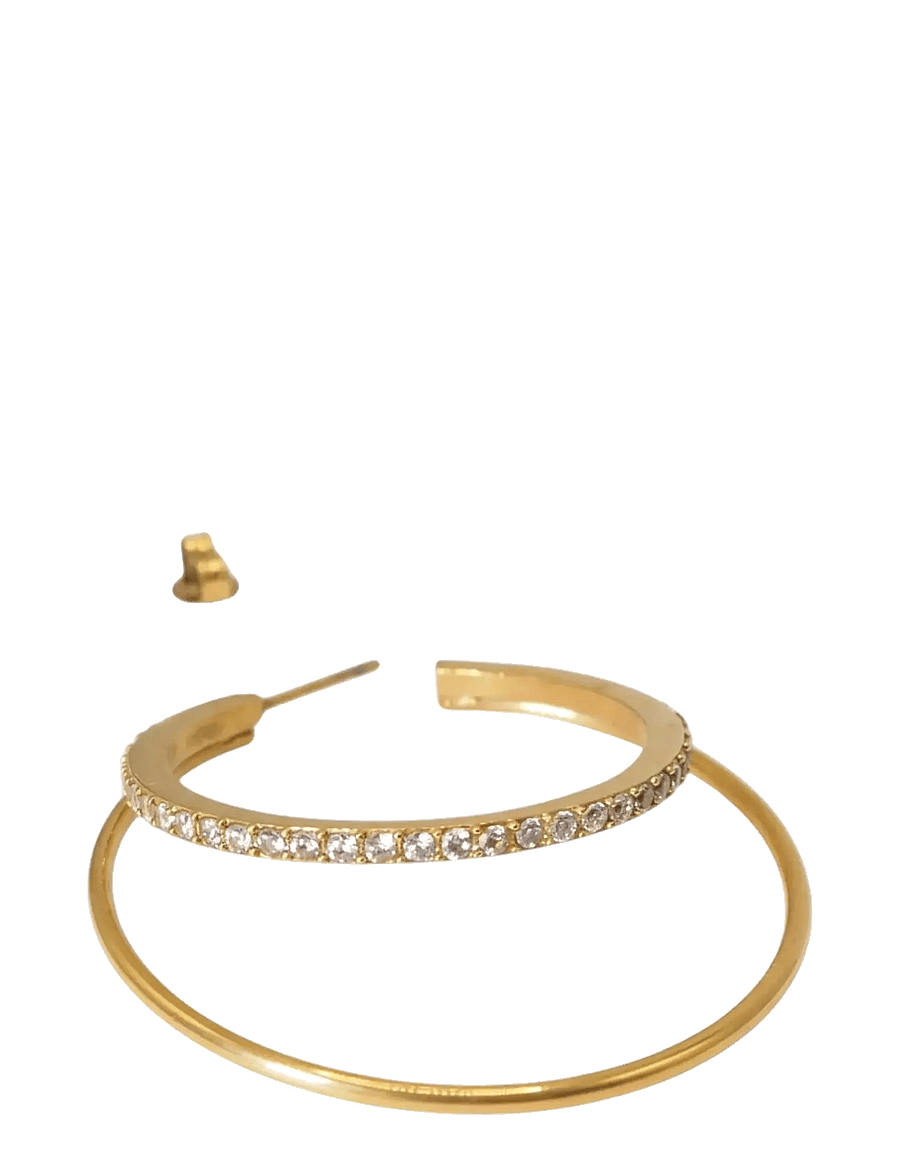 Jane Koenig - Double Olympia Hoop with Stones - hoops - gold - 1