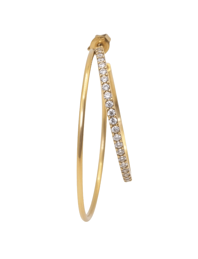 Jane Koenig - Double Olympia Hoop with Stones - creoler & hoops - gold - 3