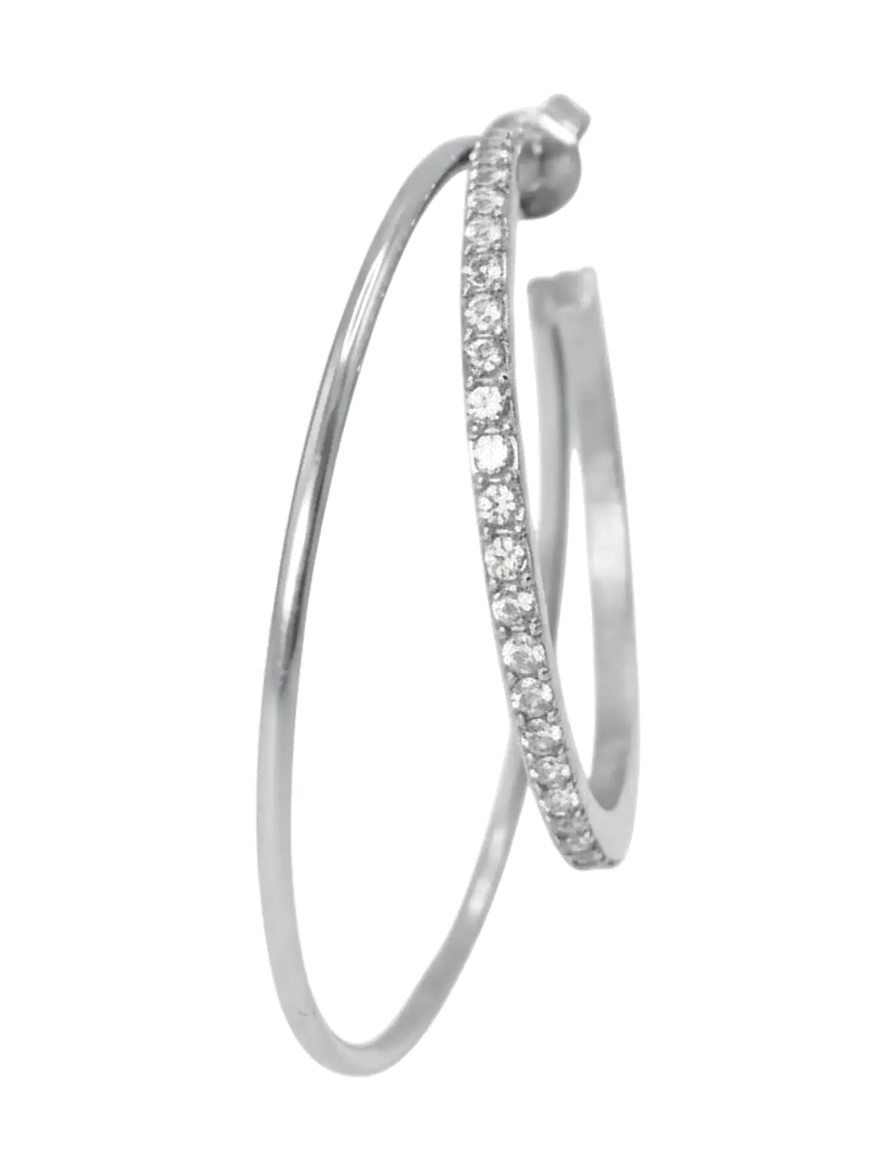 Jane Koenig Double Olympia Hoop with Stones - Hringeyrnalokkar - SILVER / silver