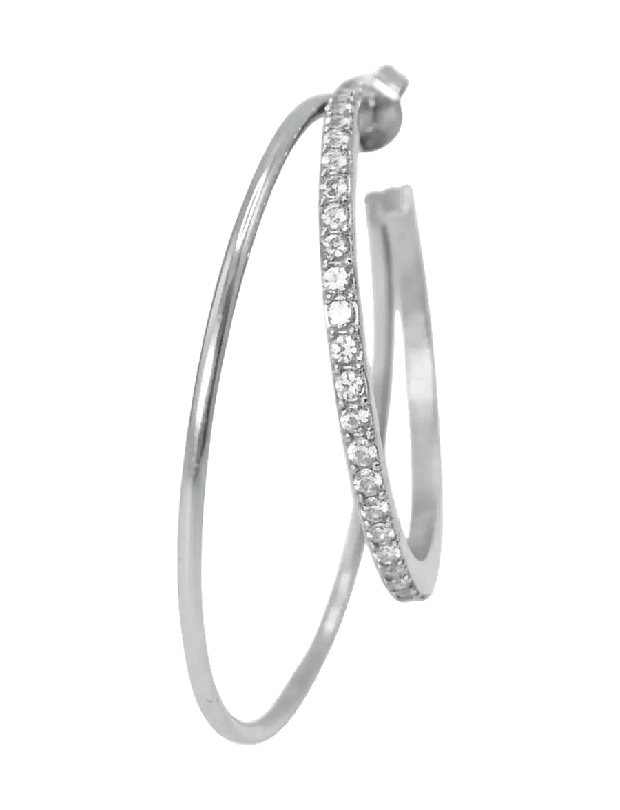 Jane Koenig - Double Olympia Hoop with Stones - silver - 1