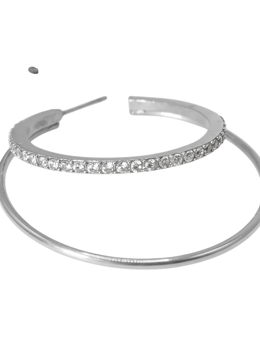 Jane Koenig - Double Olympia Hoop with Stones - silver - 2