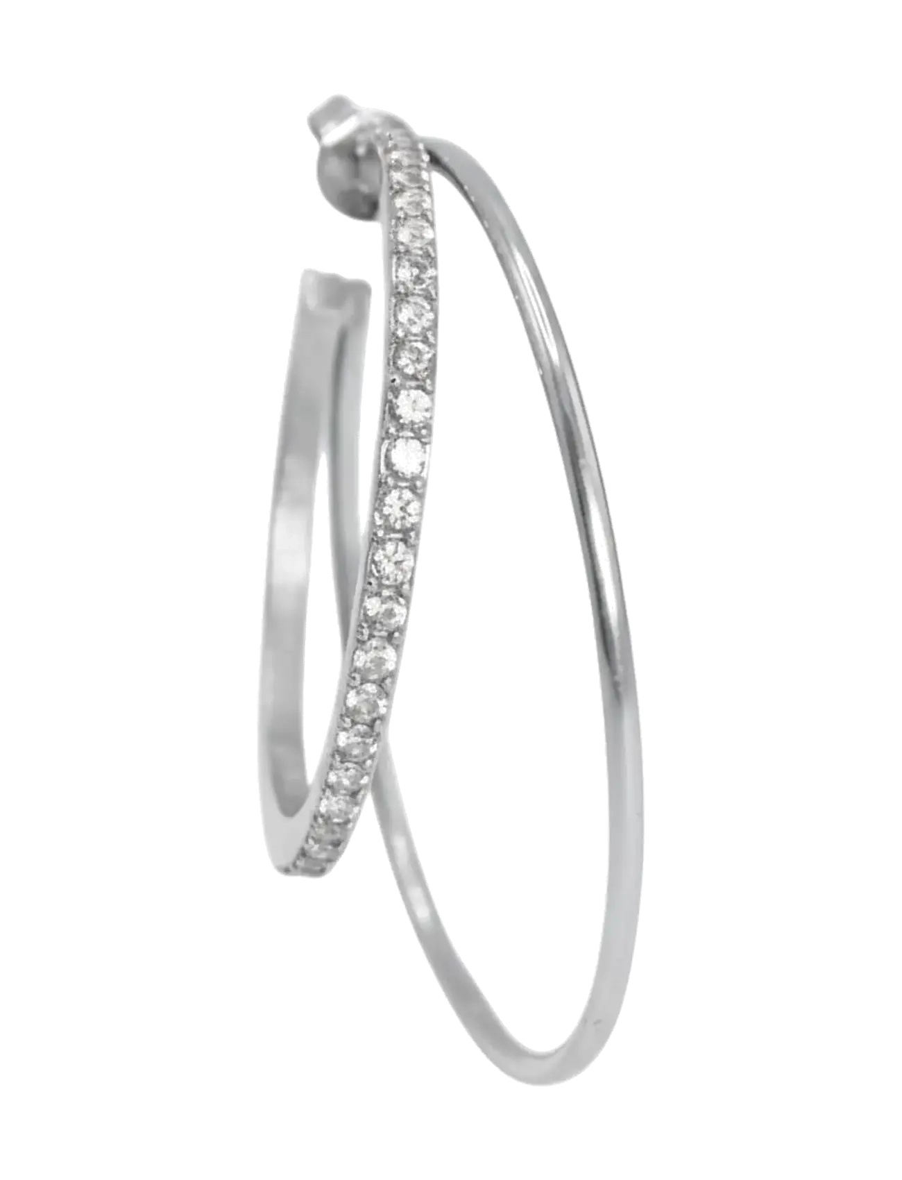Jane Koenig Double Olympia Hoop With Stones - Accessories - SILVER / silver