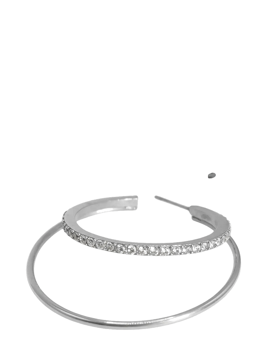 Jane Koenig - Double Olympia Hoop With Stones - creoler & hoops - silver - 2