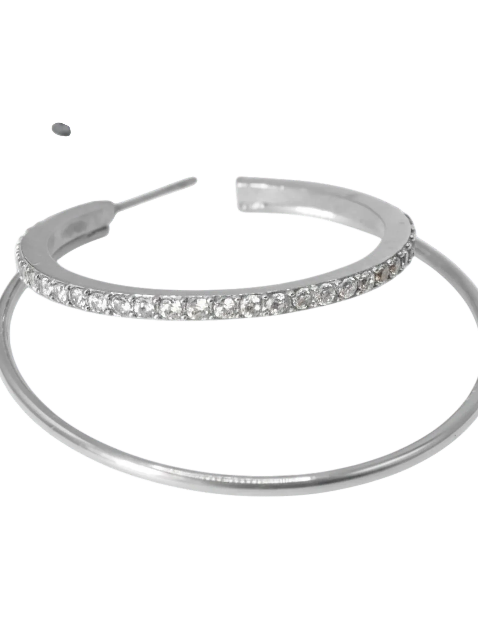 Jane Koenig - Double Olympia Hoop With Stones - creoler & hoops - silver - 4