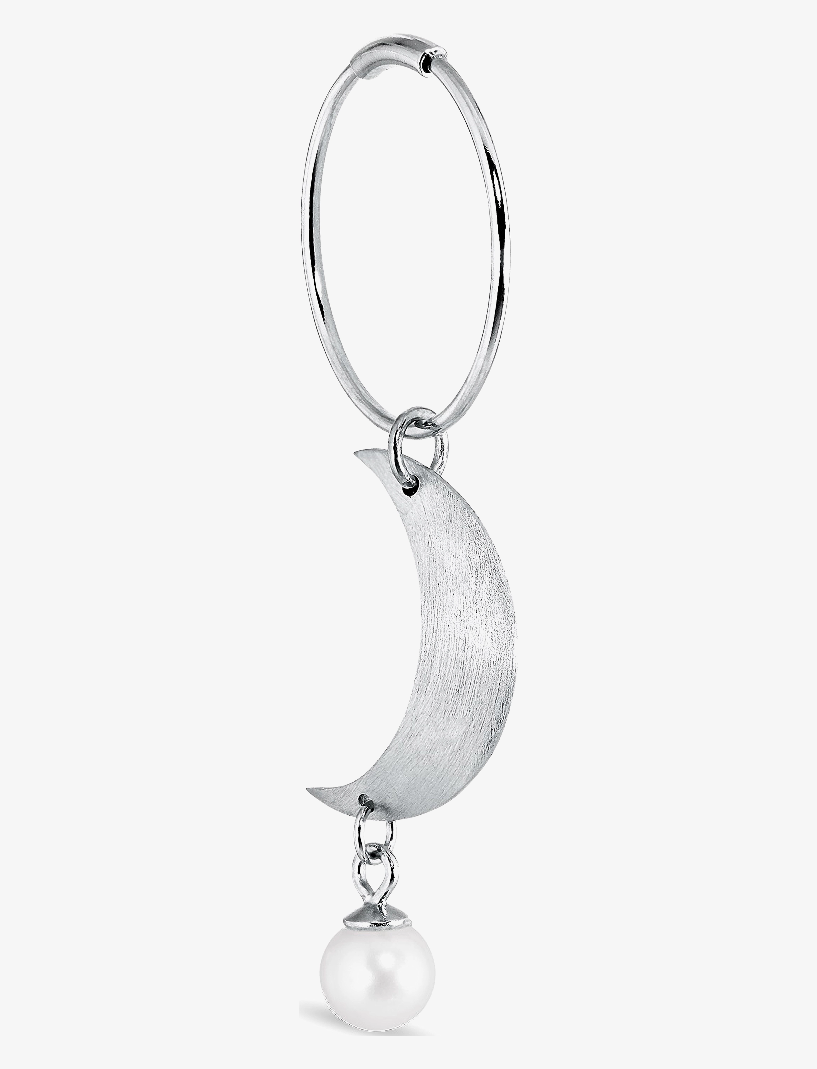Jane Koenig - Half Moon Creole with pearl - pärlitega kõrvarõngad - sterlingsilver - 1