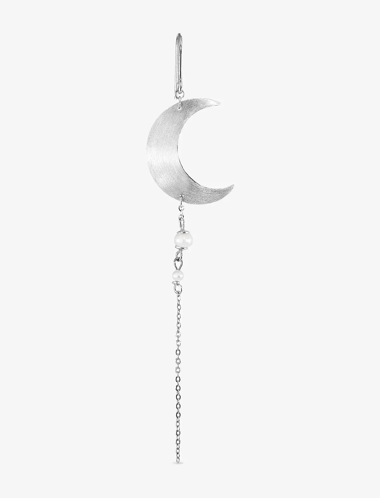 Jane Koenig - Half Moon Earring with pearl chain - perlenohrringe - sterlingsilver - 0