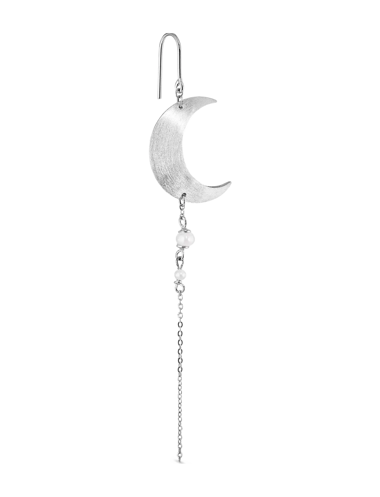 Jane Koenig - Half Moon Earring with pearl chain - perlenohrringe - sterlingsilver - 1