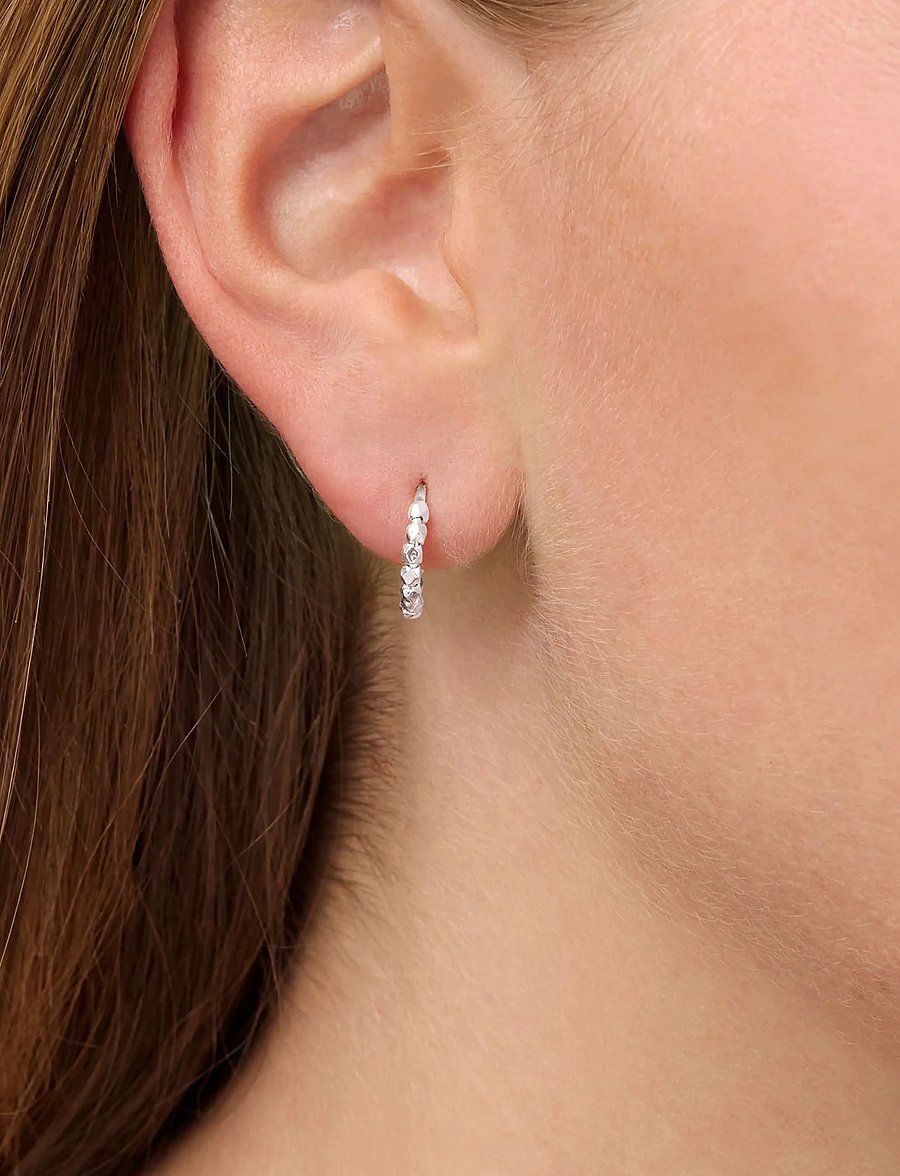 Jane Koenig - Bead Twist Earring - einzelner ohrring - silver - 0