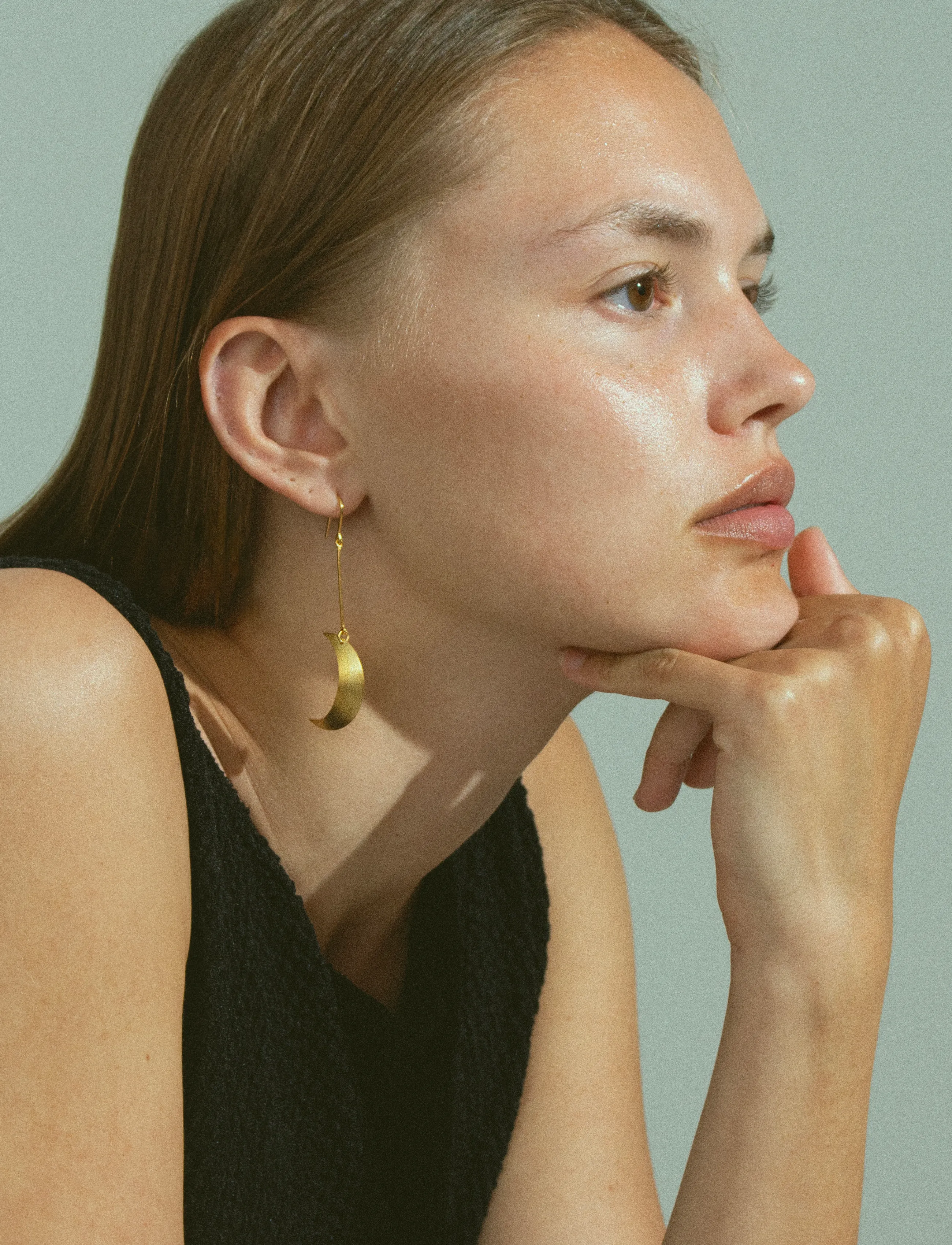 Jane Koenig Half Moon Earring, One Size, Earrings, Gold - Pendants Frauen