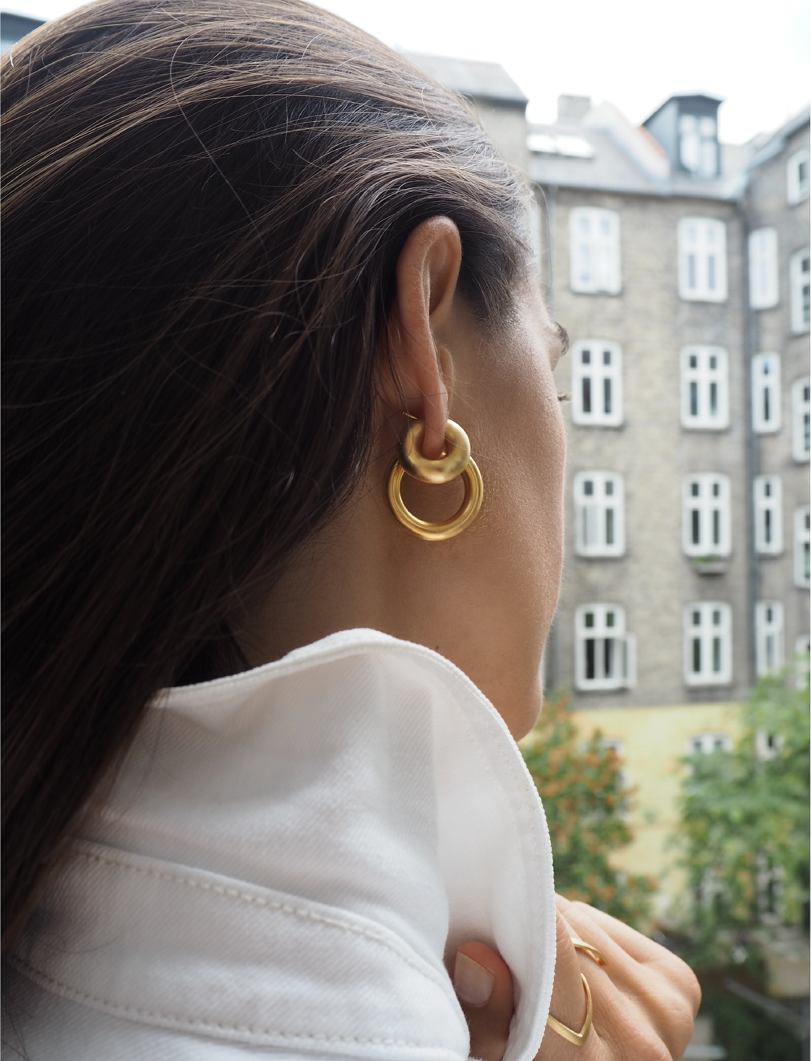 Jane Koenig Small Chunky Hoop, Gold-Plated Sterling Silver, Kvinder, Chunky Creol Ørering, Guld, Str: ONE SIZE