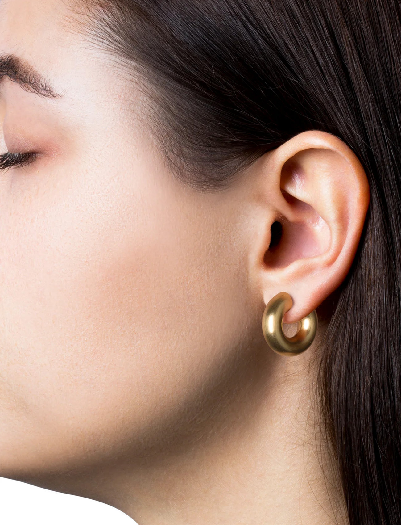 Gold small chunky hoops Outlet