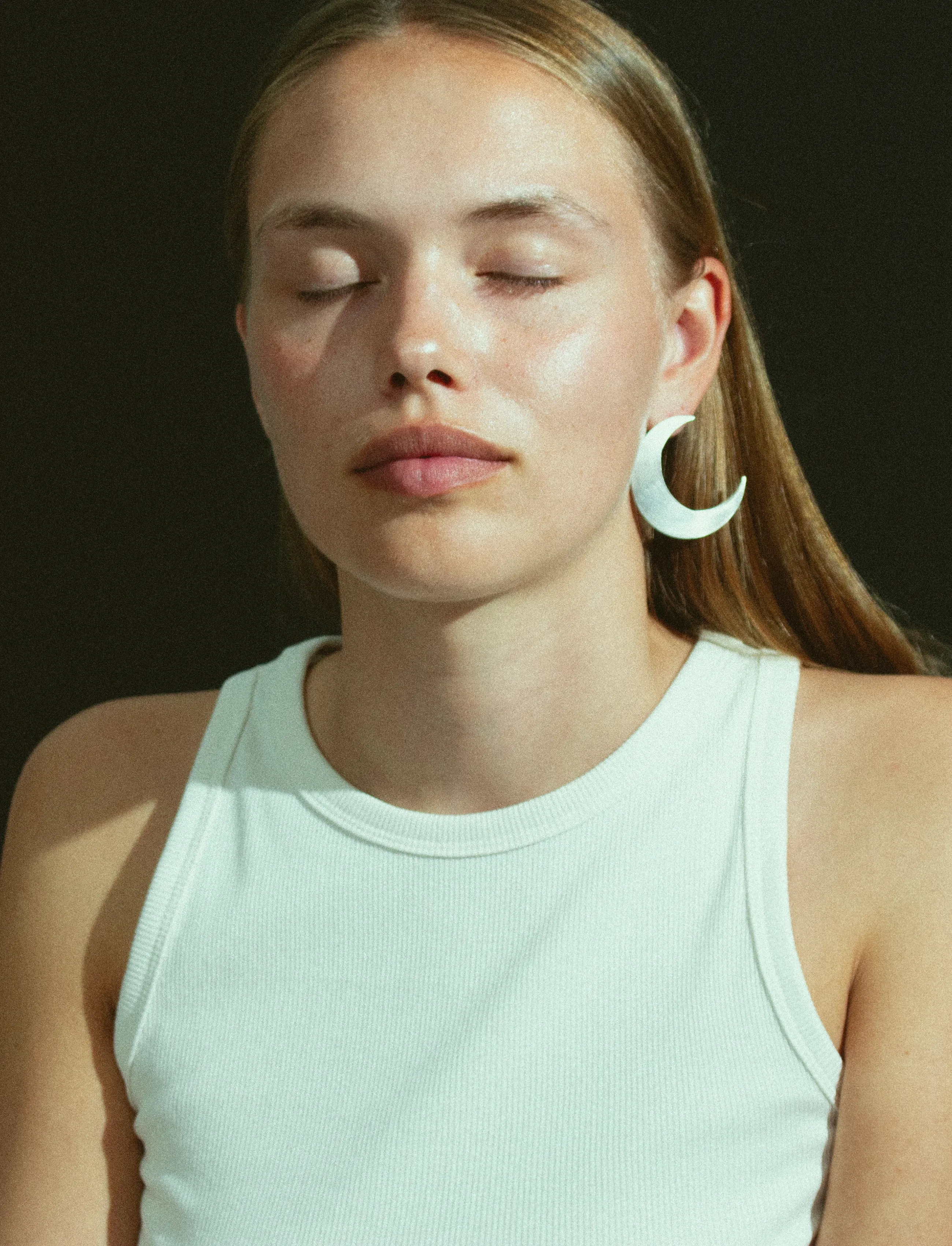 Jane Koenig Big Half Moon Stud, LEFT, Earrings, Gold - Studs, Frauen