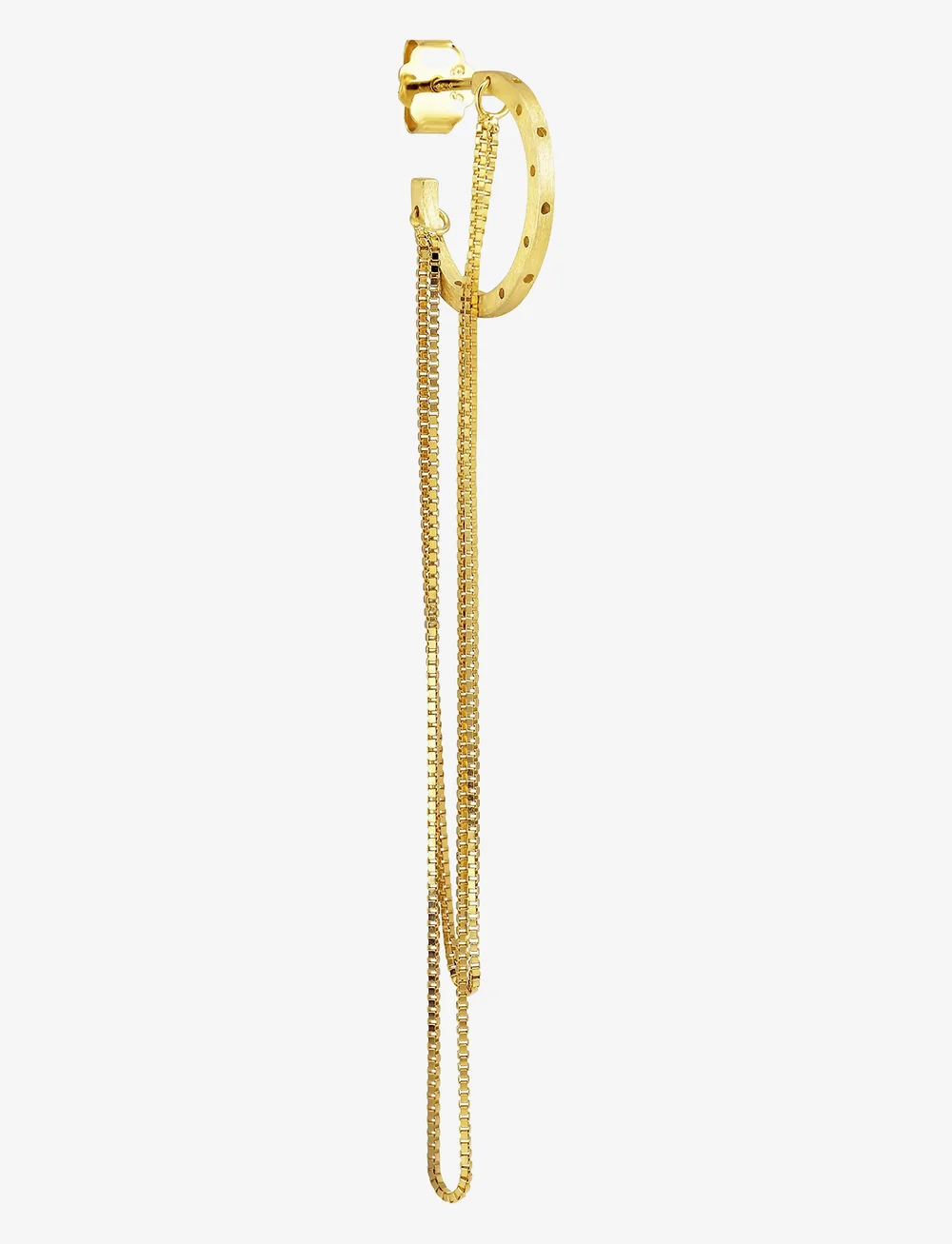 Jane Koenig - Orbis Chain Hoop - einzelpackung ohrring - 18 carat goldplated sterlingsilver - 1