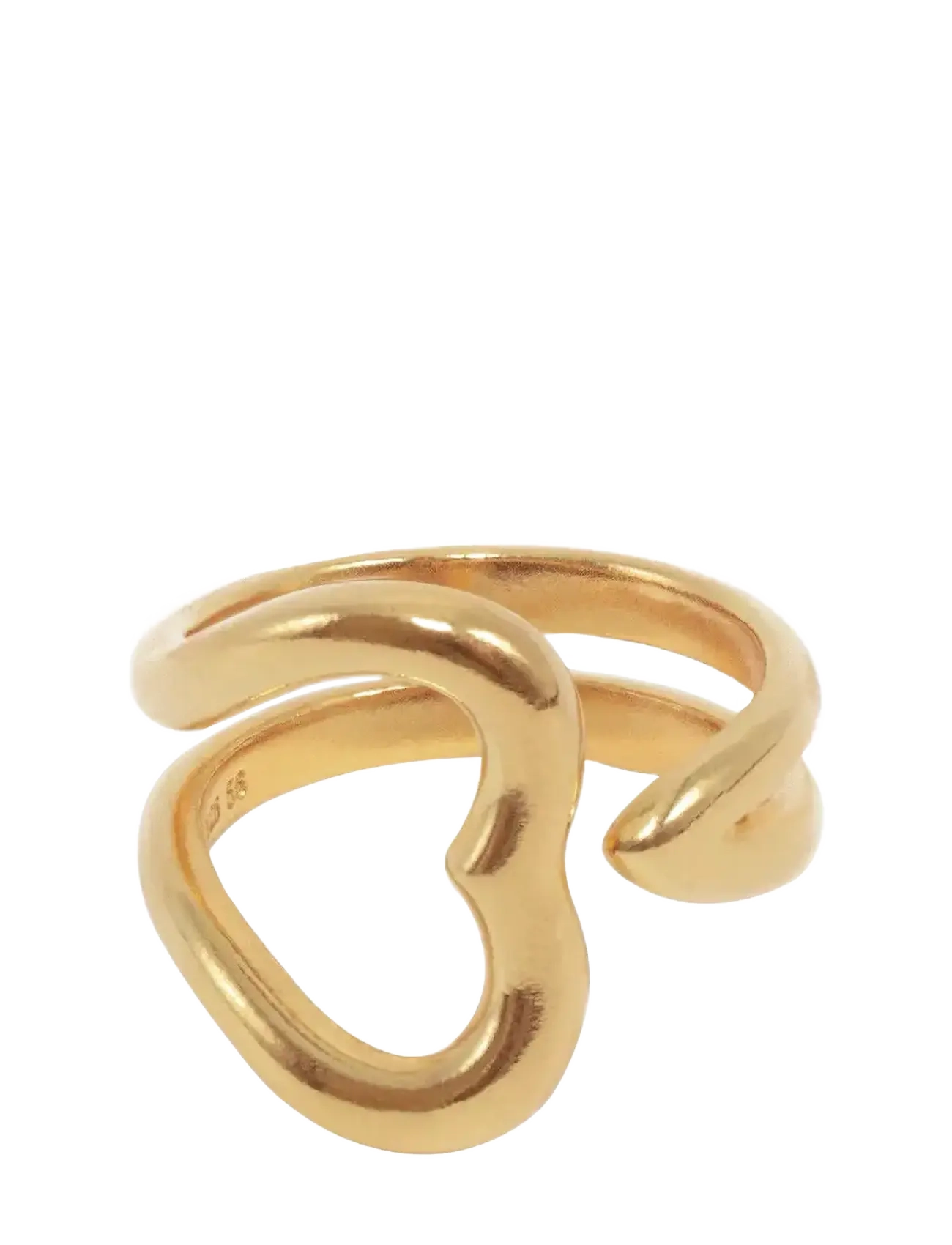Open Heart Ring - 18 CARAT GOLDPLATING
