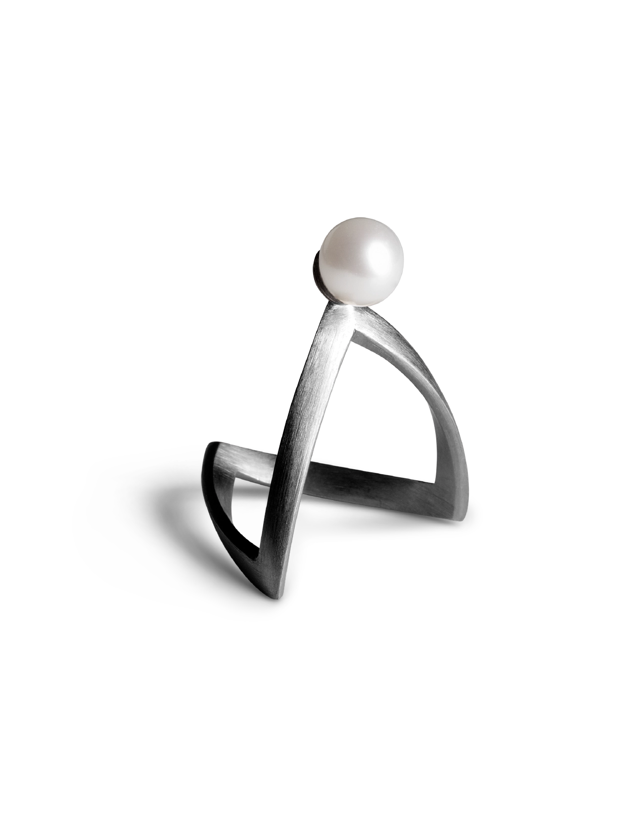 JANE KOENIG Pearl V Ring Silber - 40 - Damen