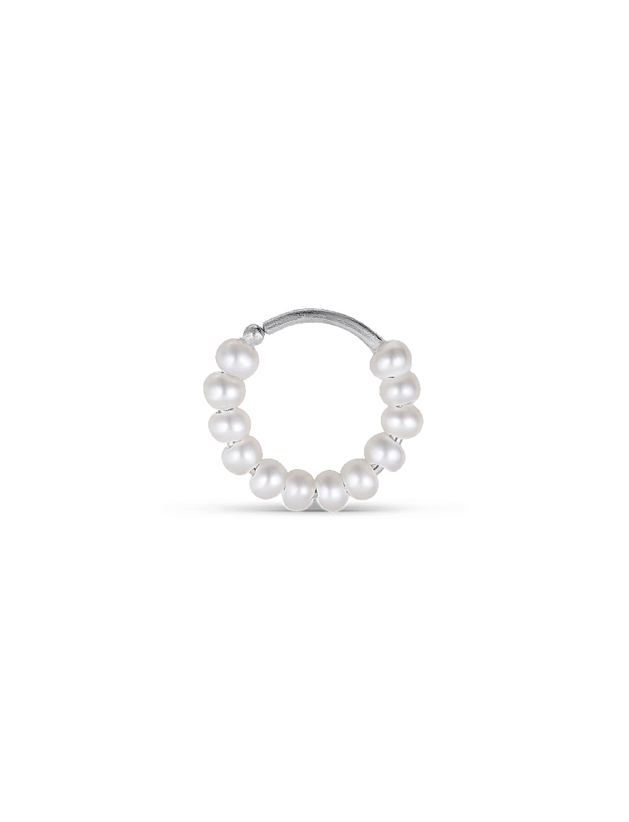 Jane Koenig - ROW PEARL TWIST EARRING - ear cuffs - silver - 0