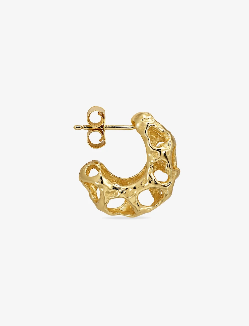 Jane Koenig - Small Chunky Space Earrings (Pair) - creoler & hoops - gold - 1