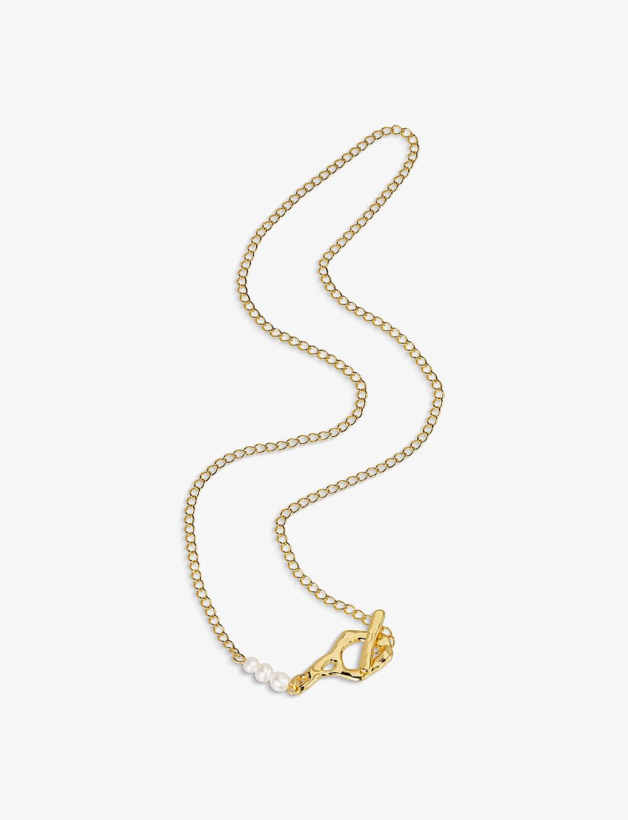Jane Koenig - Space Mary Necklace - perlenketten - gold - 1