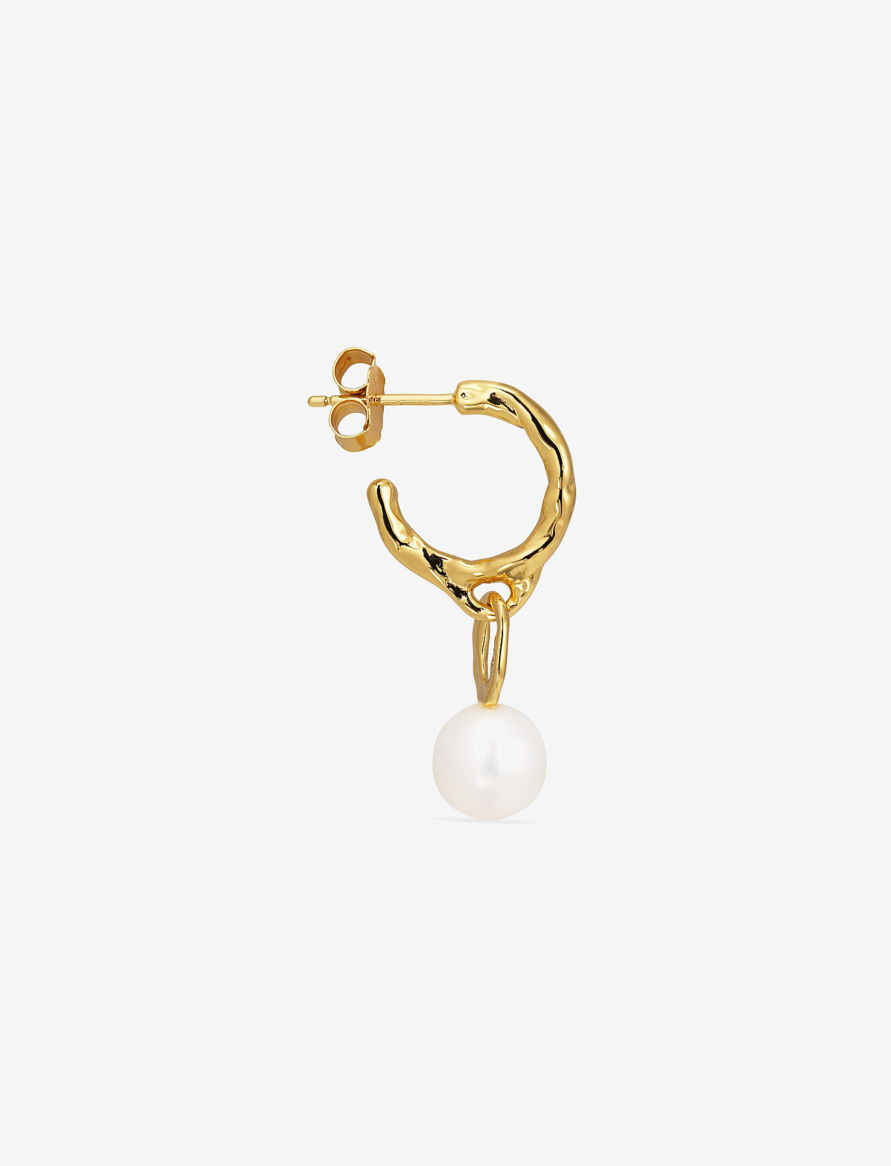 Jane Koenig - Space Stud with Pearl (Pair) - perlenohrringe - gold - 0