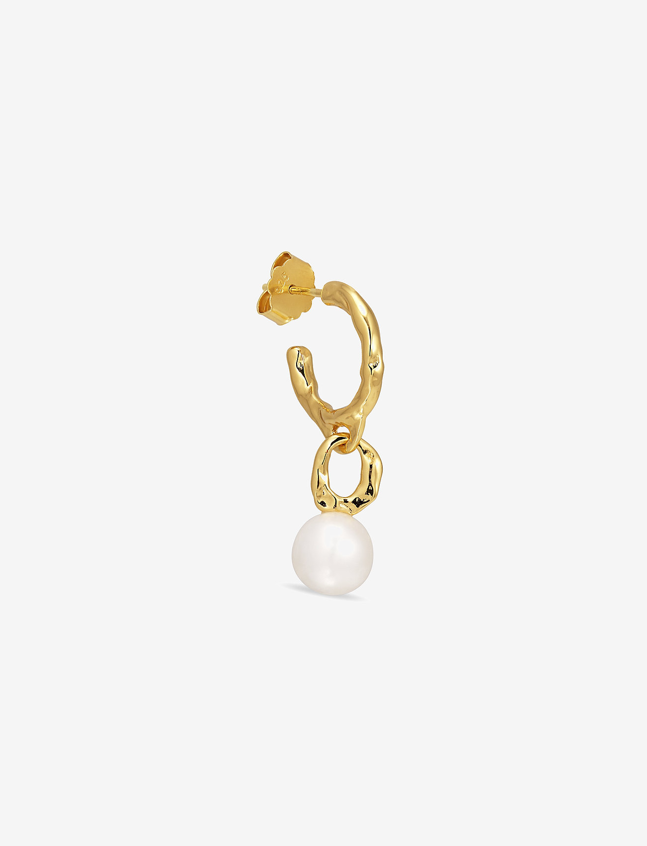 Jane Koenig - Space Stud with Pearl (Pair) - perlenohrringe - gold - 1